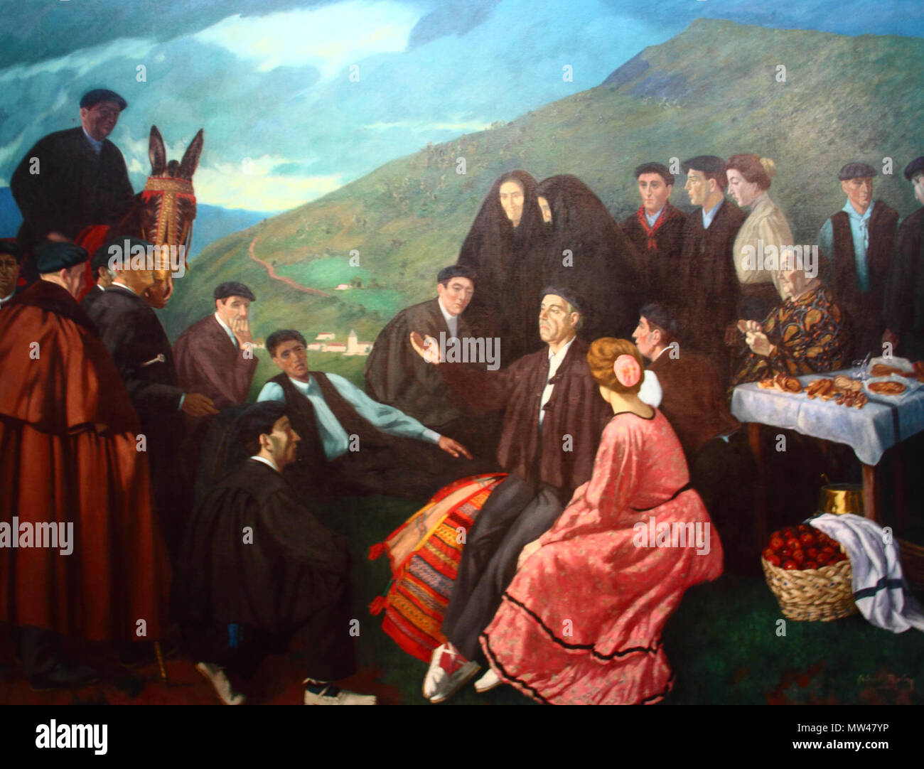 . English : Au milieu de l'assistance, l'improvisateur versifie sur un air connu . 27 août 2011 352 L'improvisateur Banque D'Images