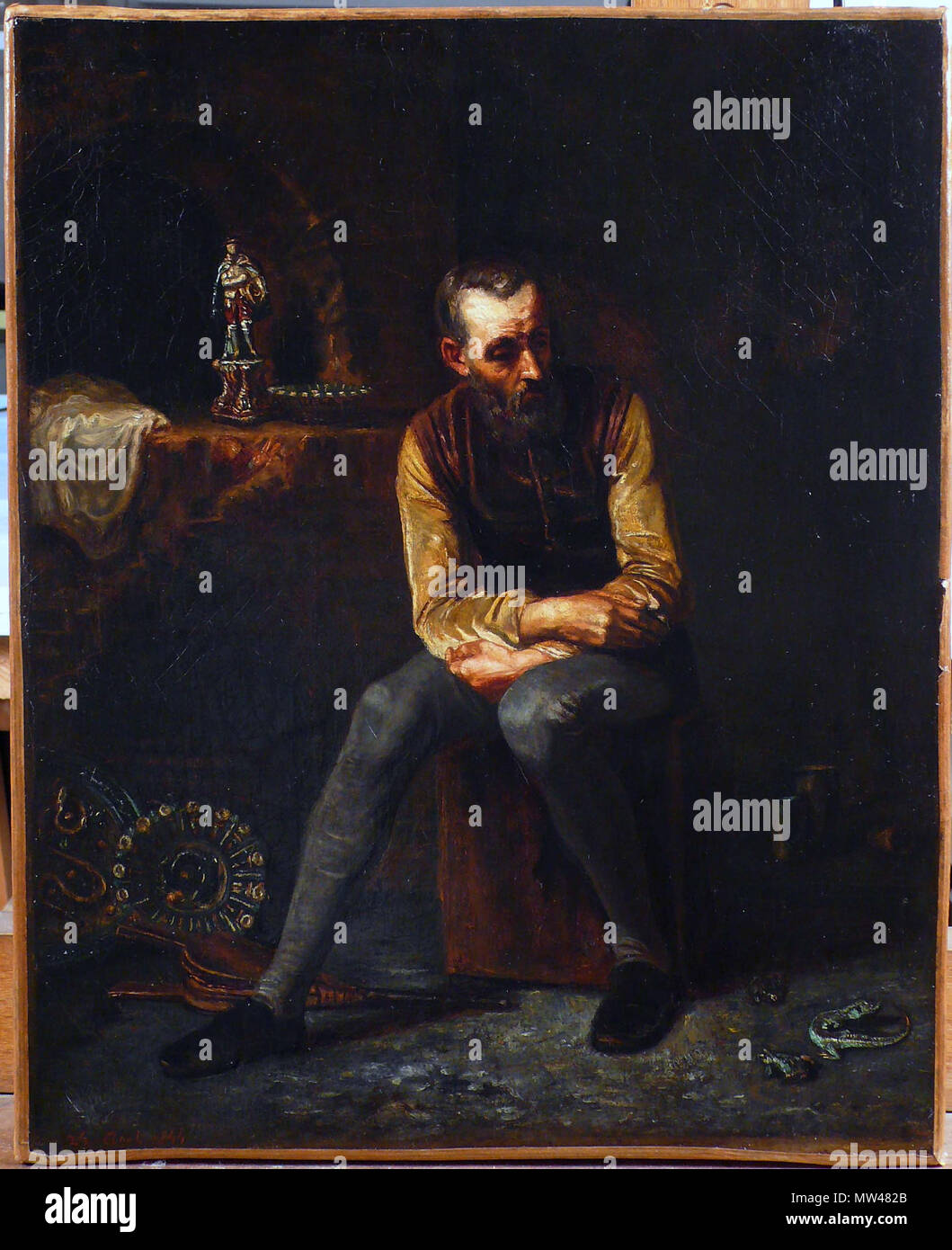 . Anglais : ''Portrait de Bernard Palissy'' huile sur toile datée du 26 août 1844, les mesures 21 ½ x 17 1/4 po. . 26 août 1844 464 3 stade Palissy Banque D'Images