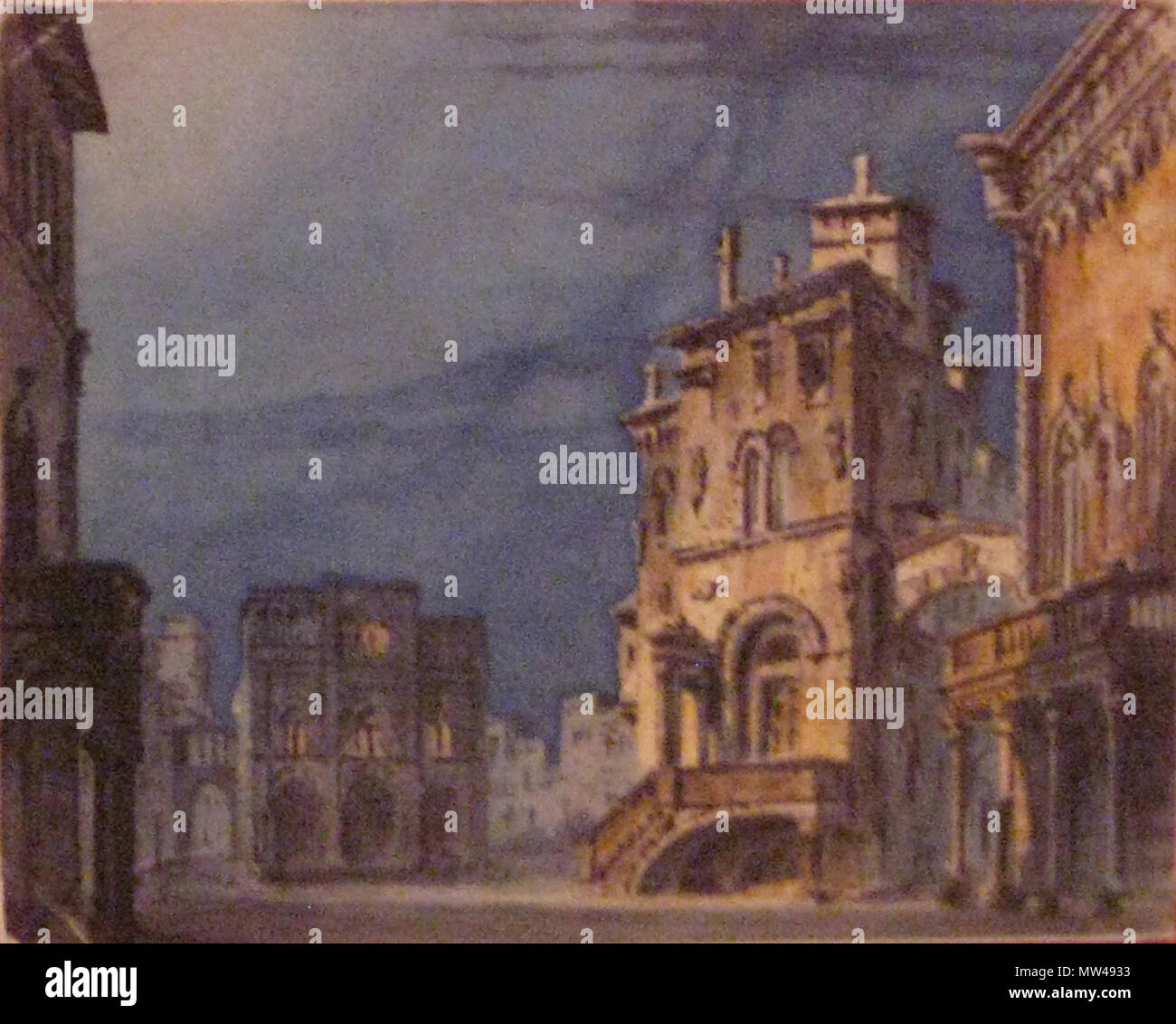 . Simone Boccanegra. Scénographie réalisée sur commission de Ricordi & c. par Girolamo Magnani pour la première au Teatro alla Scala, le 24 mars 1881 . 1893. Girolamo Magnani 559 Simone Boccanegra (1881) 04 Banque D'Images