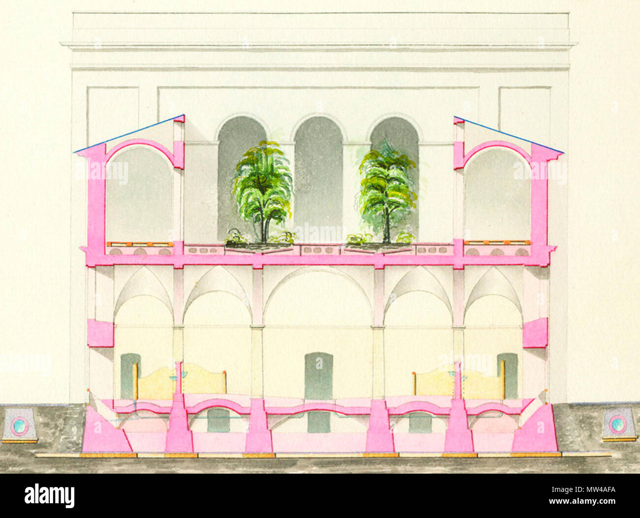 689 Стасов. Конюшне Малого Эрмитажа Разрез по. 1843 Banque D'Images