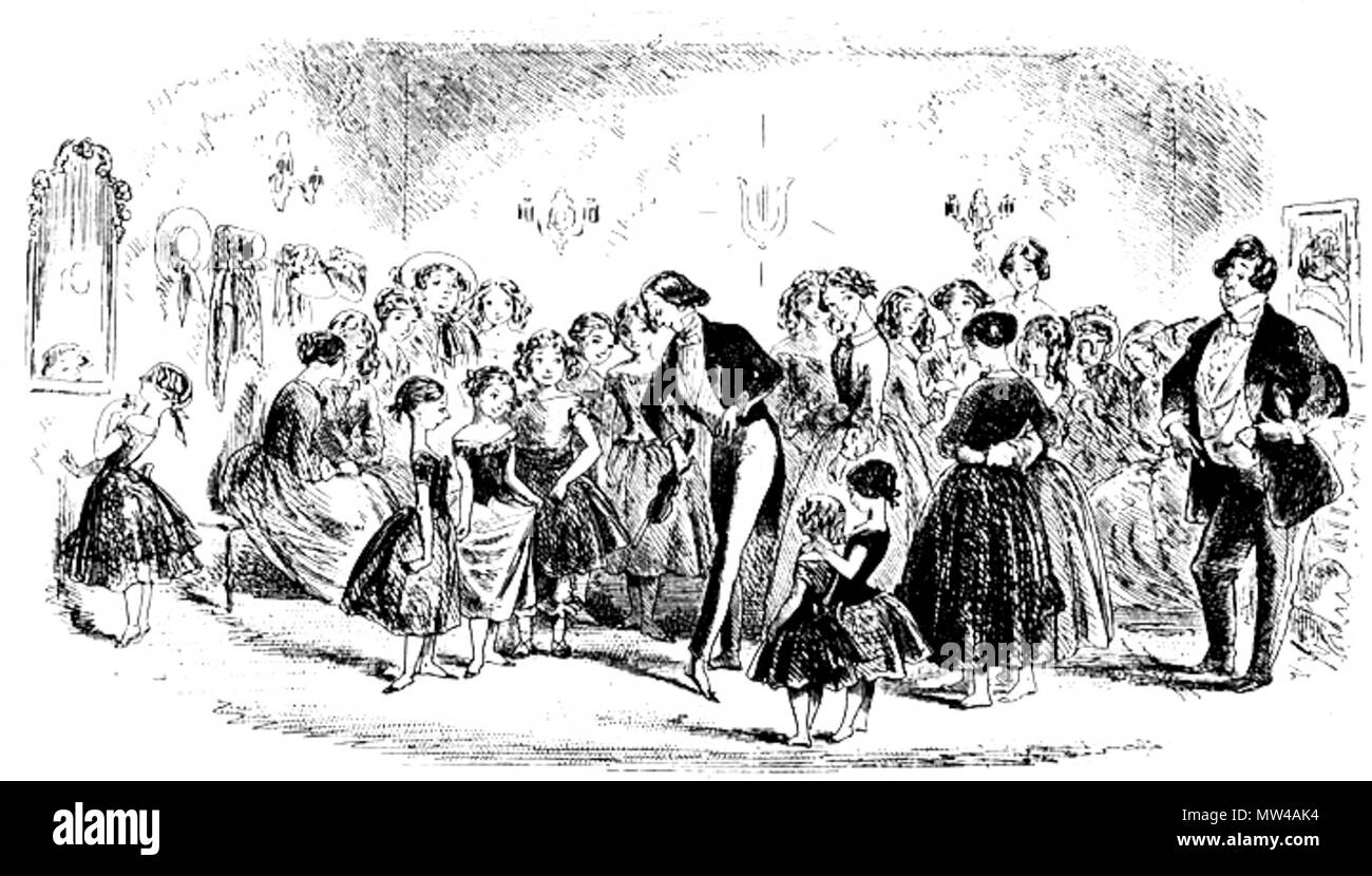 . Anglais : l'École de danse par 'Phiz' (Hablot Knight Browne) pour Bleak House (1853), p. 134. 4 /18 x 7 1/4 pouces. 6 février 2012, 15:14:45. Hablot Knight Browne (Phiz) 594 l'École de danse Banque D'Images