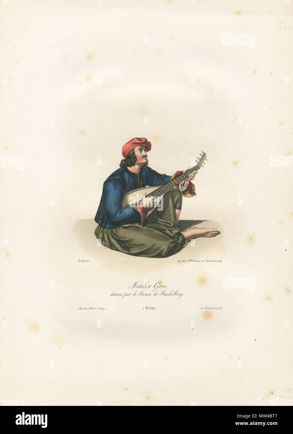 405 Matelot Grec, dessiné par le baron de Stackelberg - Otto Magnus Von Stackelberg - 1828 Banque D'Images