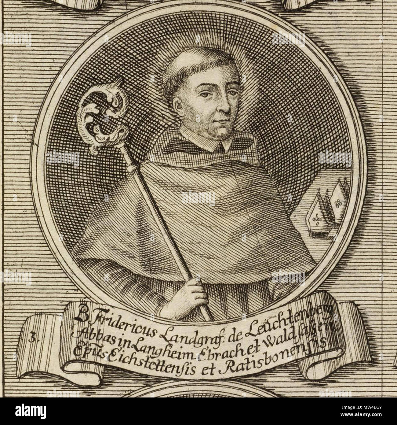 . Deutsch : Friedrich von Leuchtenberg, Bischof von Eichstätt, Abt Ebrach von Langheim, Kupferstich und Kloster Langheim um 1720. 27 septembre 2012, 15:48:52. 229 Inconnu Friedrich von Leuchtenberg, Kloster Langheim Banque D'Images