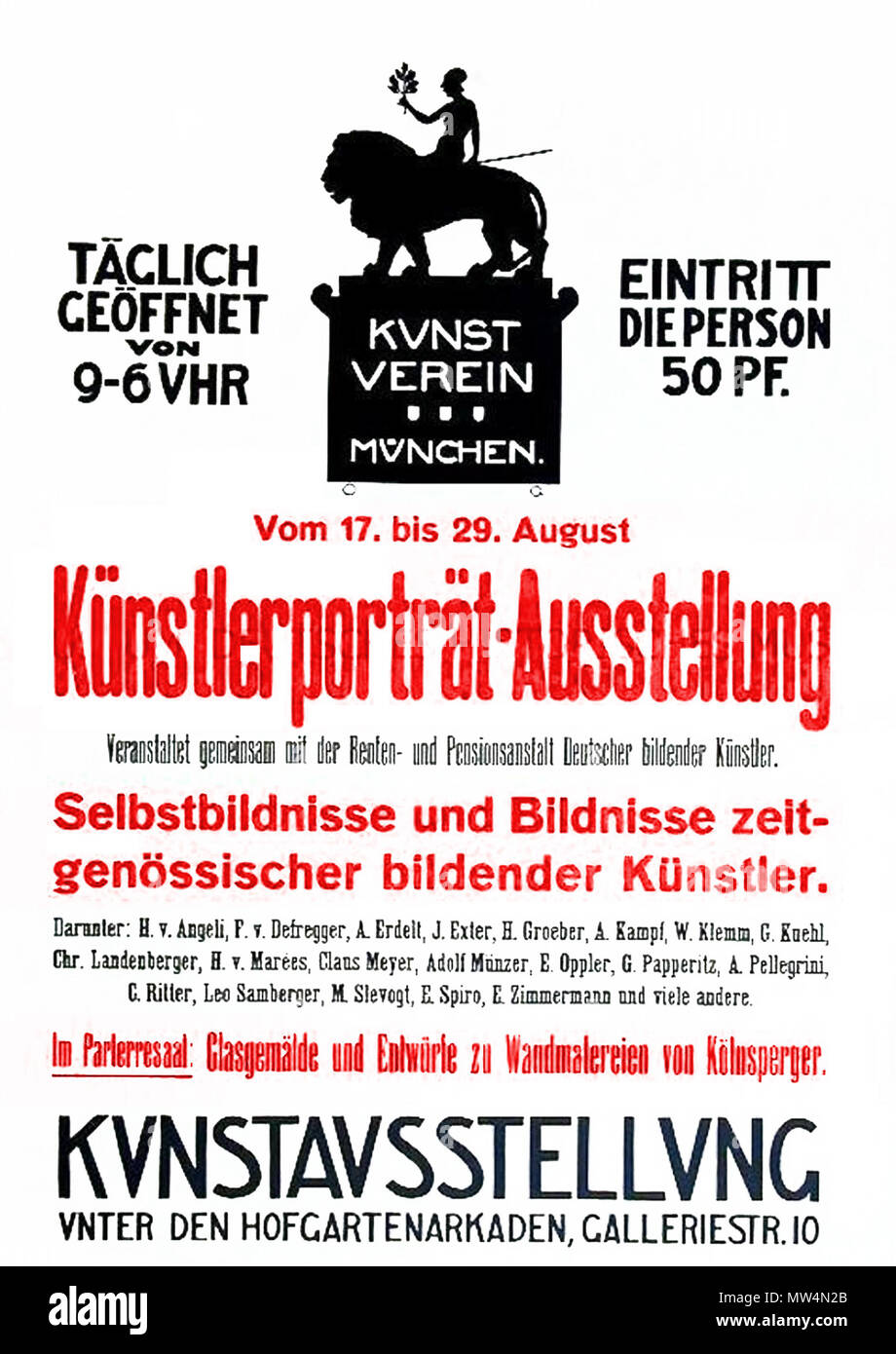 . Anglais : Affiche de la Sécession de Munich, 1910 . 15 décembre 2013, 17:28:17. inconnu, vers 1910 549 La Sécession-muenchen-Plakat Banque D'Images