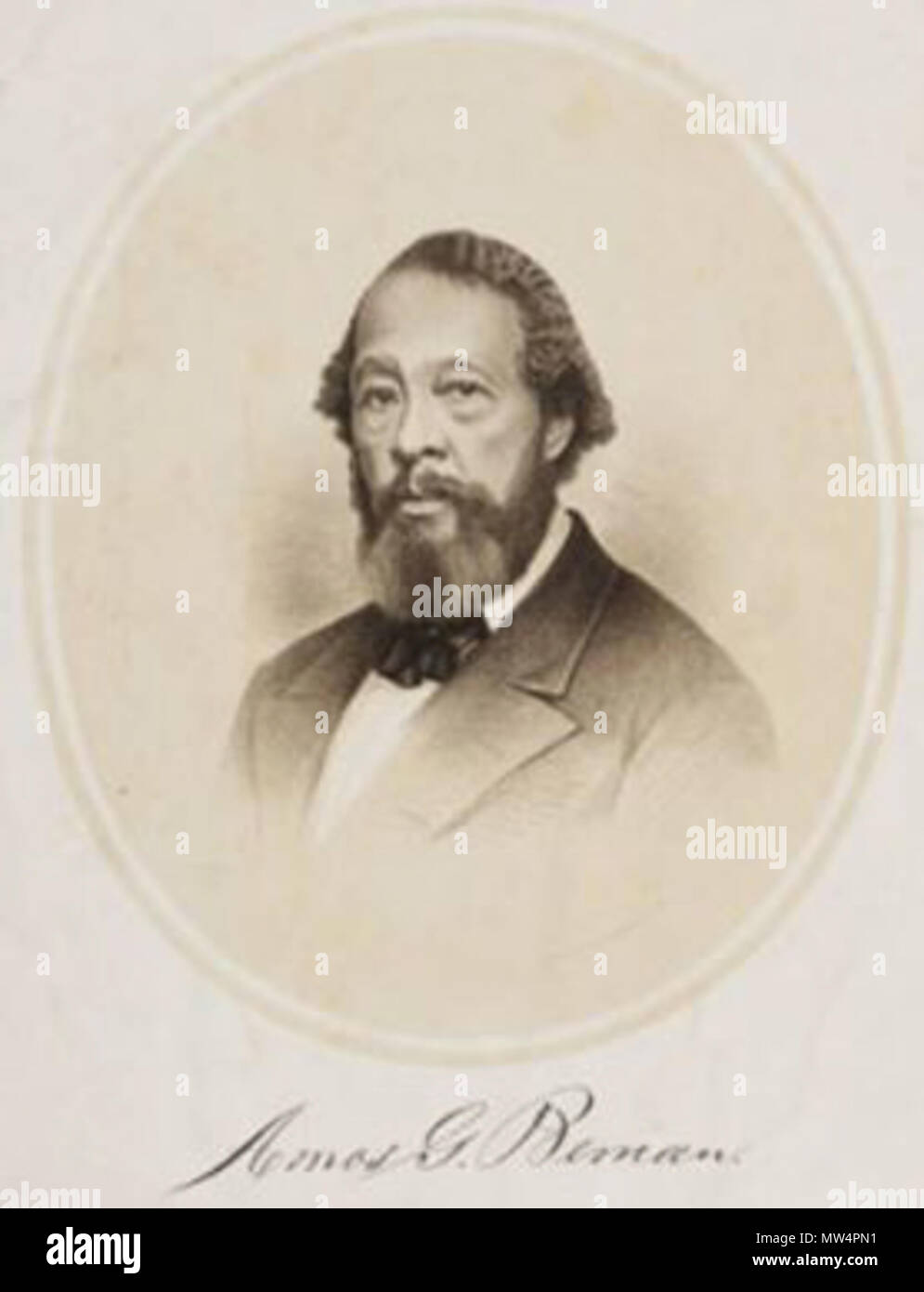 . Anglais : Amos Gerry Beman (1812-1872) était un 19e siècle le pasteur afro-américain et activiste sociale, du Connecticut. Il était un abolitionniste américaine africaine. 23 avril 2014, 17:35:13. Inconnu 42 Amos Beman Banque D'Images