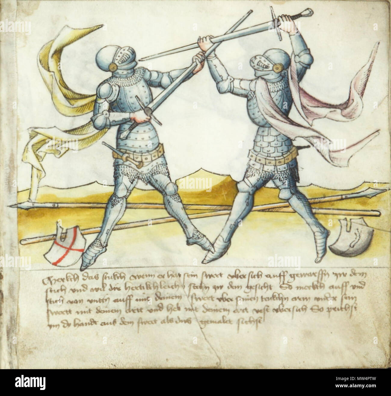 . Anglais : De la Stephansdom Mme KK5013, intitulé Gladiatoria après l'inscription au début de la Bibliothèque Jagellonne Mme Germ.Pinte.16 (un autre exemplaire du manuscrit). 12 septembre 2005, 00:28:34. 429 anonyme Mme KK5013 07r Banque D'Images