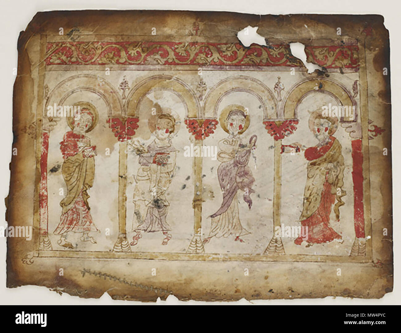 . Anglais : Portrait des évangélistes à partir d'un Évangile Opaque 11e siècle aquarelle, encre et d'or sur parchemin H : 33,4 W : 25.1 cm Achat de l'Arménie F1947.3 . 11e siècle. Freer Gallery of Art 497 Portrait de l'un des évangélistes Gospe Banque D'Images