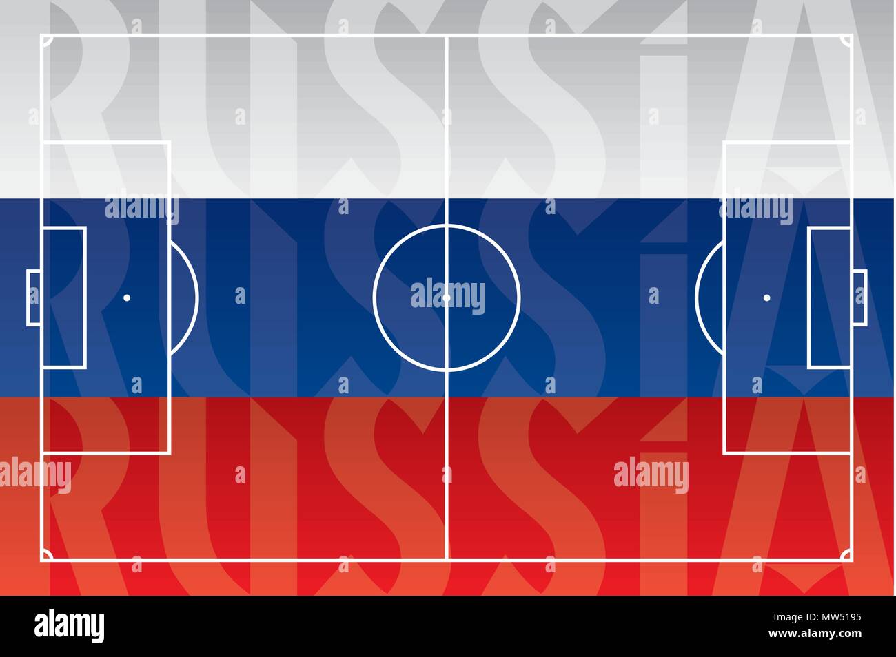La Russie drapeau avec terrain de football Illustration de Vecteur
