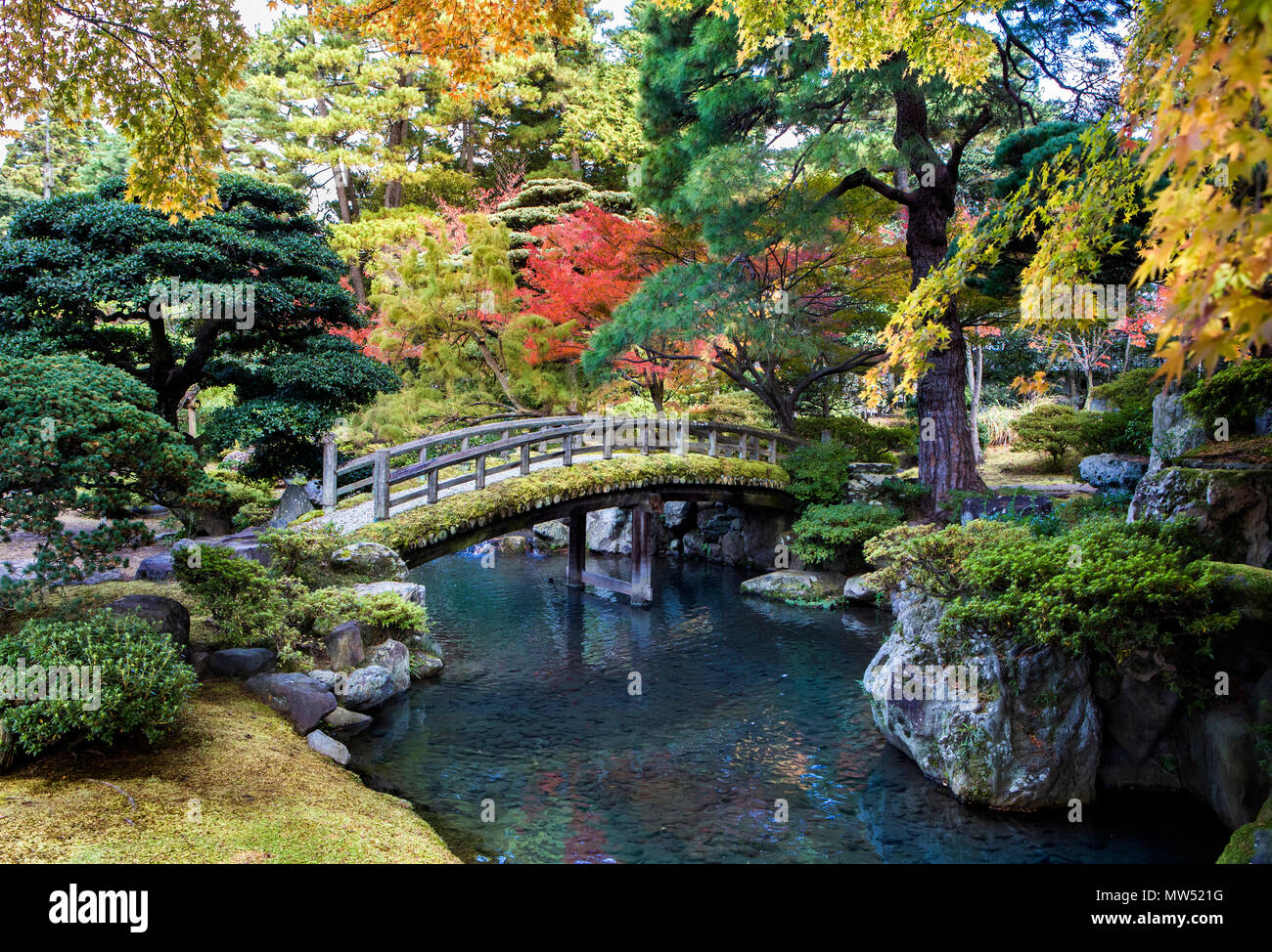 Le Japon , la ville de Kyoto, les jardins du Palais Impérial Banque D'Images