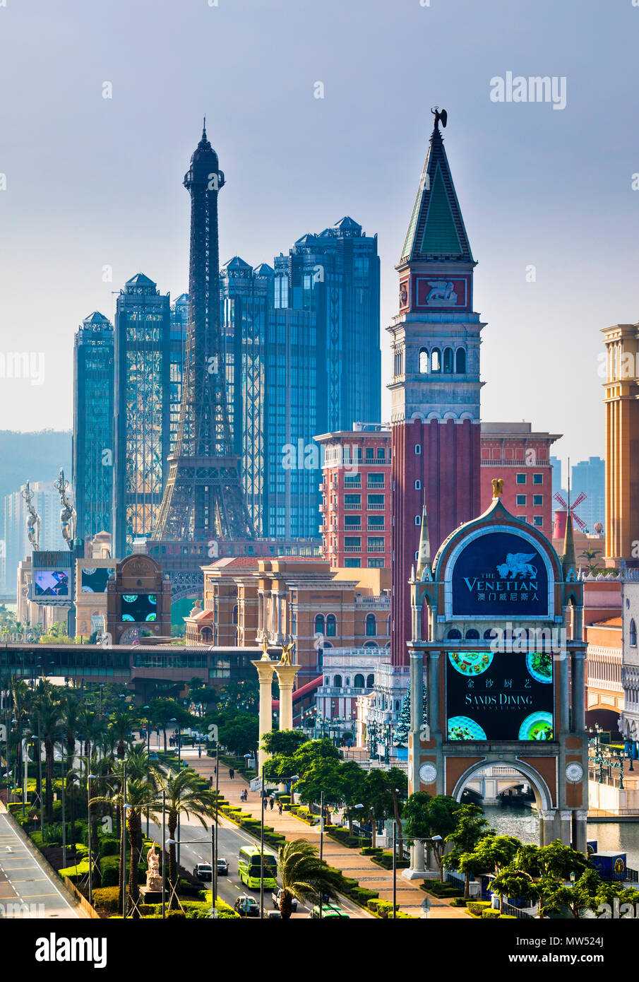 La Chine , Macao Ville, District de Taipa, Strada n'Istmo Avenue Banque D'Images