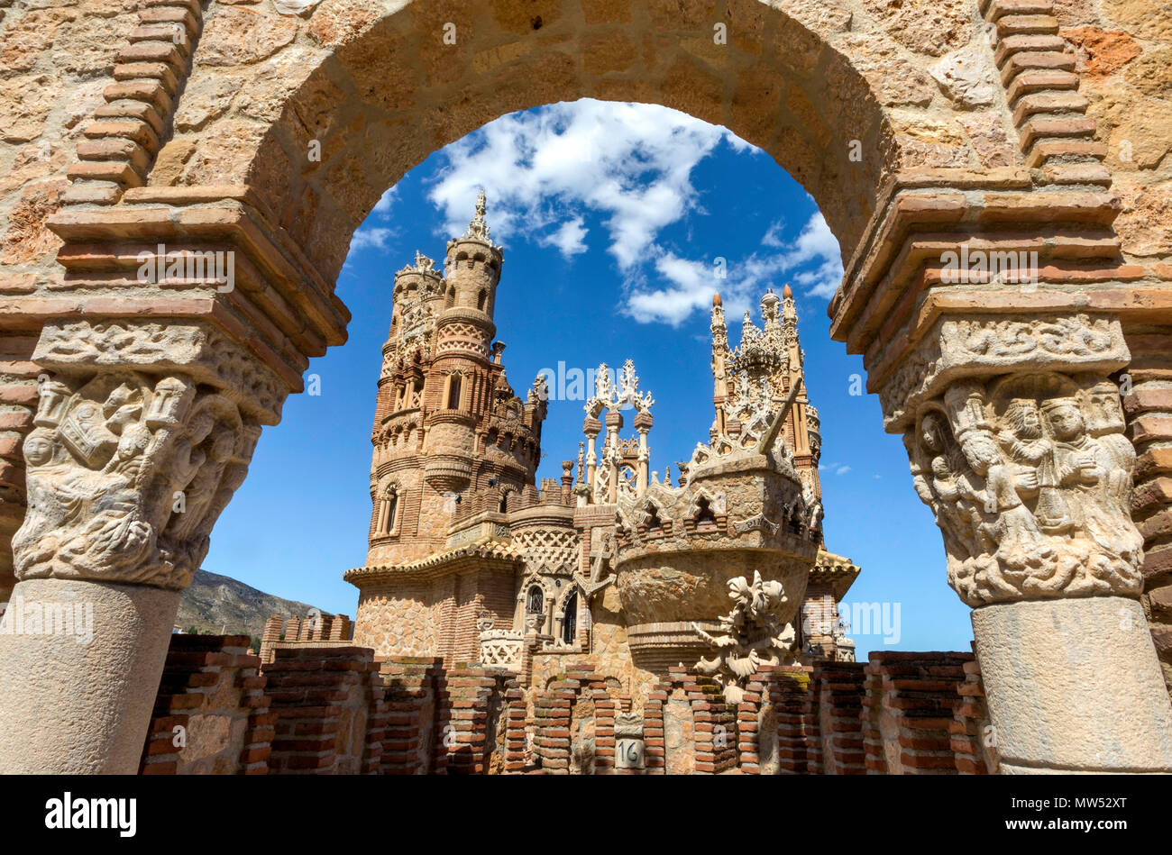 Espagne, Andalousie, province de Malaga, Costa del Sol, Benalmadena, Ville, Château de Colomares Banque D'Images