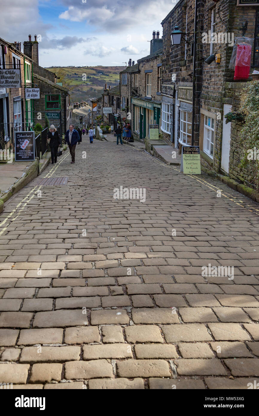 Main street Haworth Banque D'Images