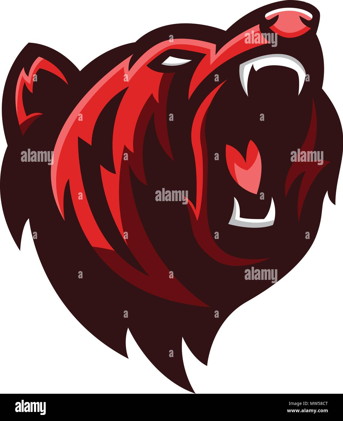 Vector illustration d'un animal en colère du grizzli. Le prédateur de la faune. Illustration de Vecteur