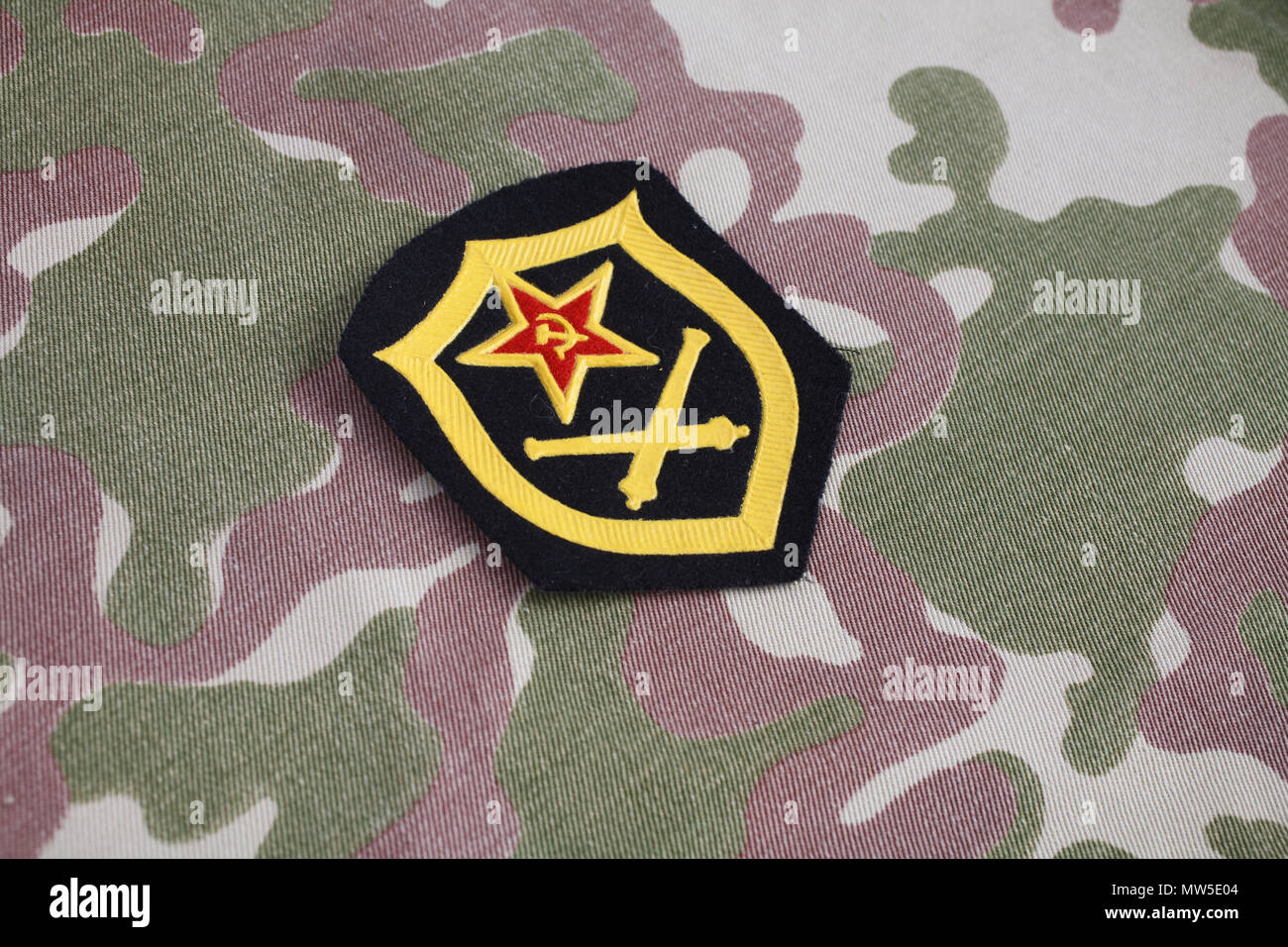 L'artillerie de l'armée soviétique d'épaule sur camouflage Banque D'Images