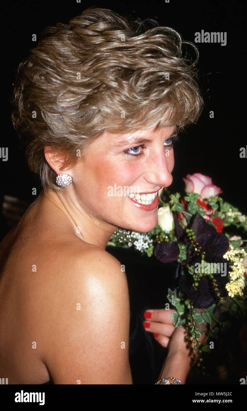 Princesse Diana, première de Rambling Rose, Londres. ROYAUME-UNI 29.10.1991 Banque D'Images