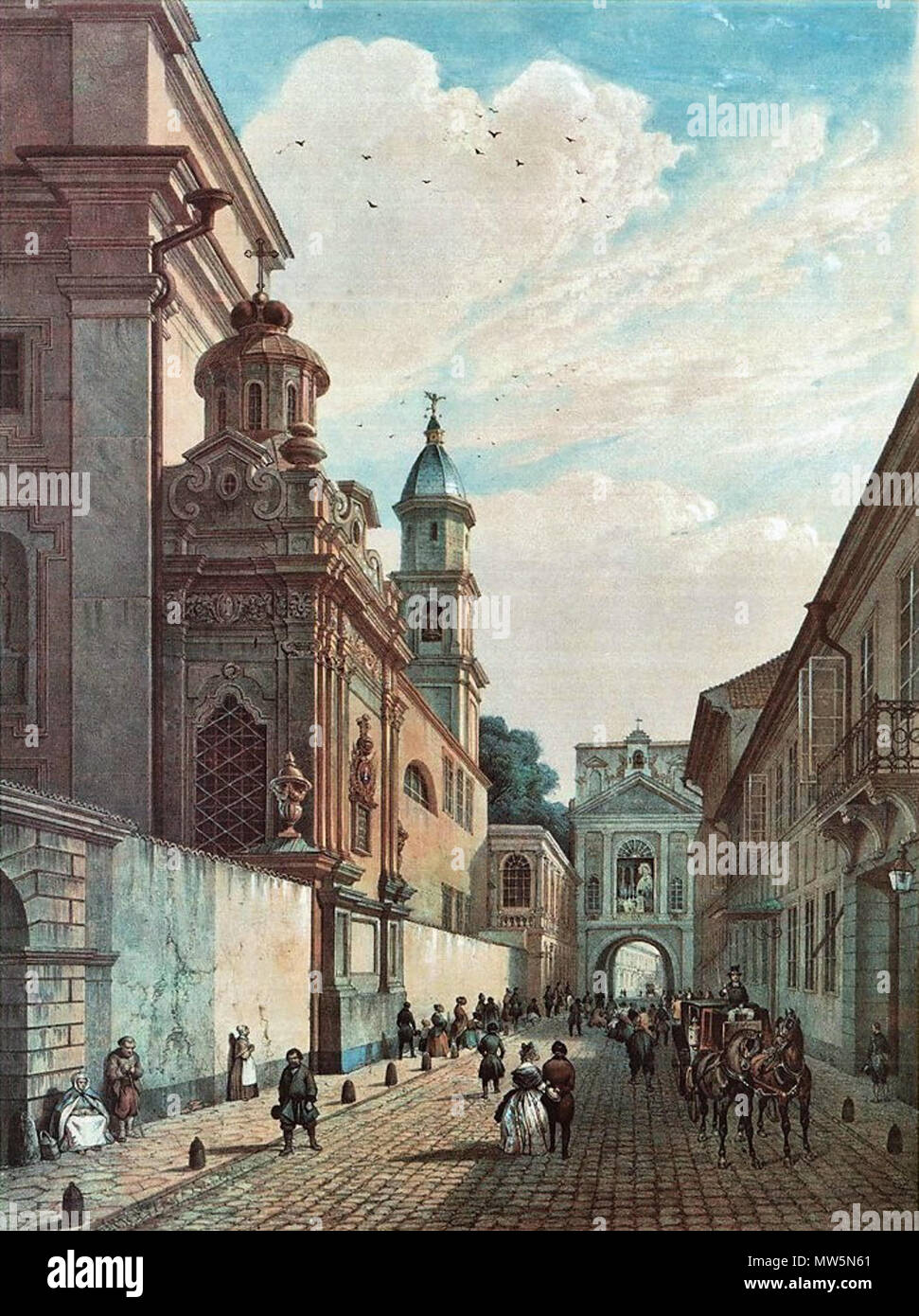 . Русский : Костёл Св. Терезы Остра брама и. Anglais : Ostra Brama à Wilno (Vilnius) . Конец XVIII - XIX начало века. Ыгмунт Фогель (1764-1826) La numérisation à l'Alma Pater 459 Ostra Brama Banque D'Images . Русский : Костёл Св. Терезы Остра брама и. Anglais : Ostra Brama à Wilno (Vilnius) . Конец XVIII - XIX начало века. Ыгмунт Фогель (1764-1826) La numérisation à l'Alma Pater 459 Ostra Brama Banque D'Images