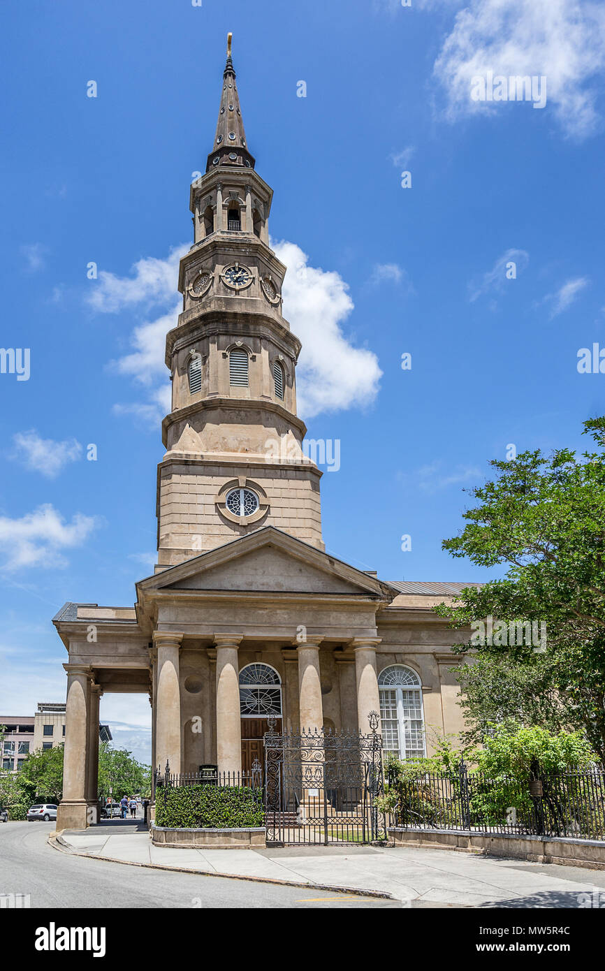 L'Église épiscopale St Phillips à Charleston SC Banque D'Images