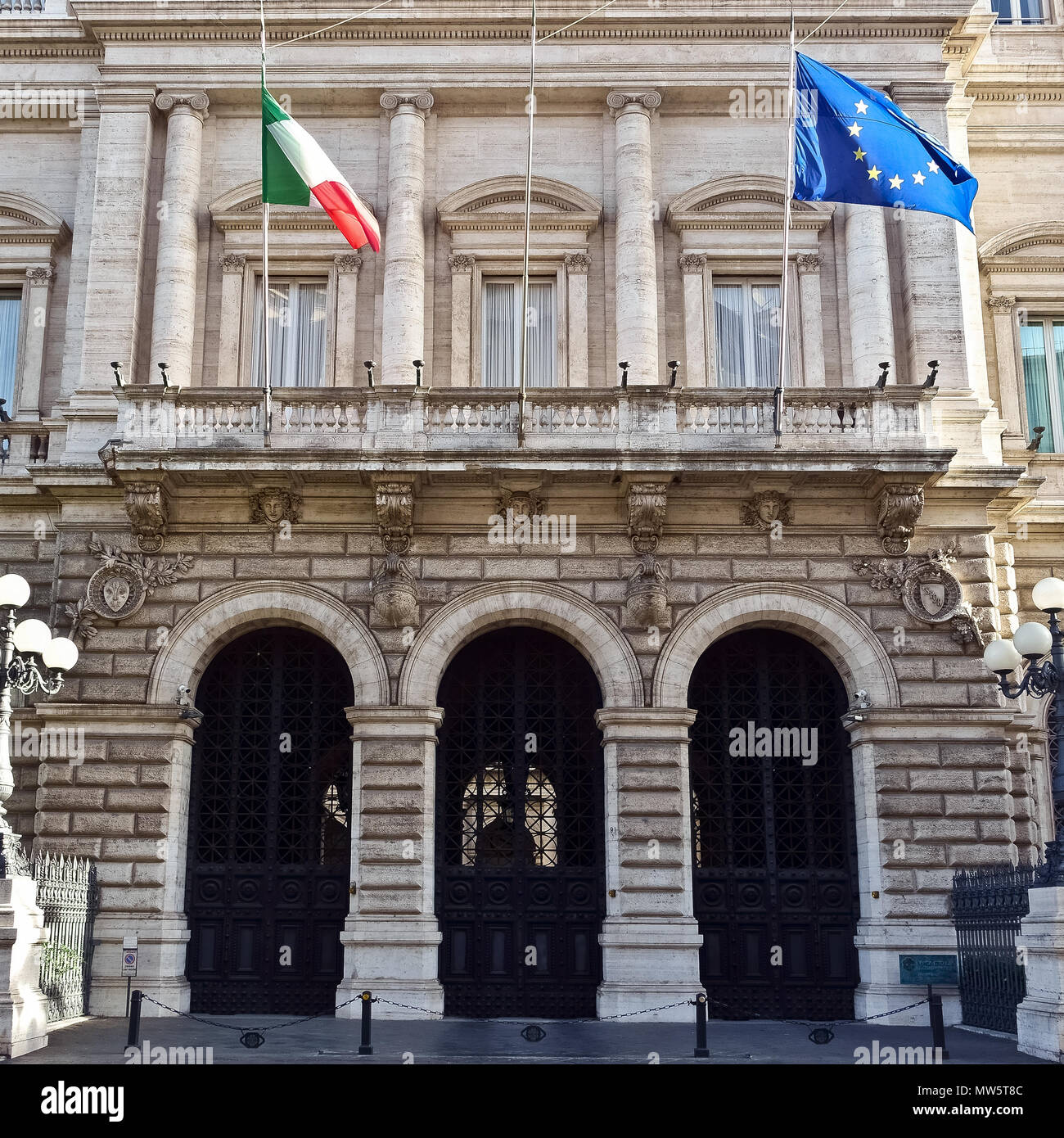 Banque d'Italie est la banque centrale de l'Italie, dans le système européen des banques centrales. Siège social situé dans le Palazzo Koch, Rome, Italie, Europe. Banque D'Images