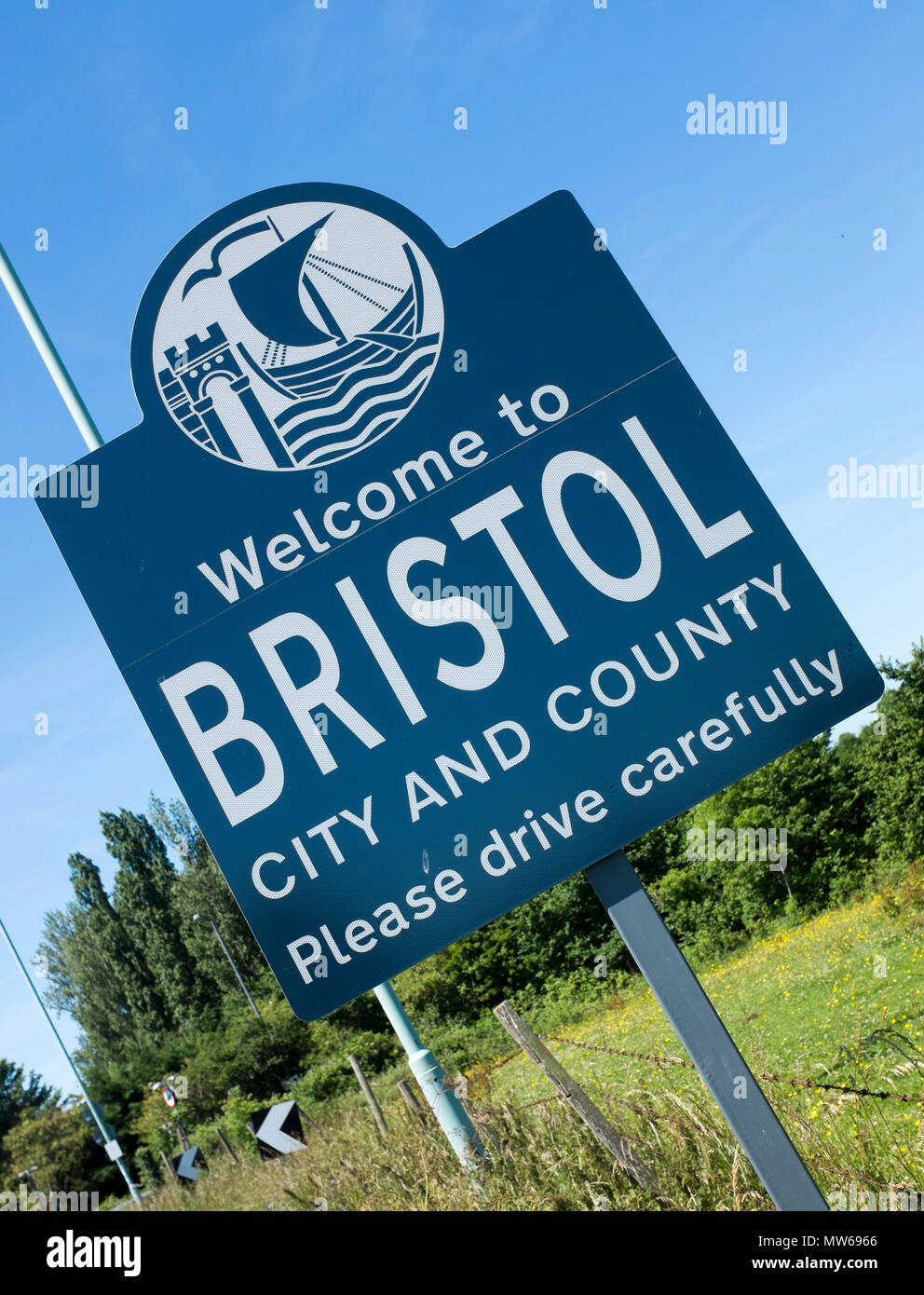 Bienvenue à Bristol City and County Sign Banque D'Images