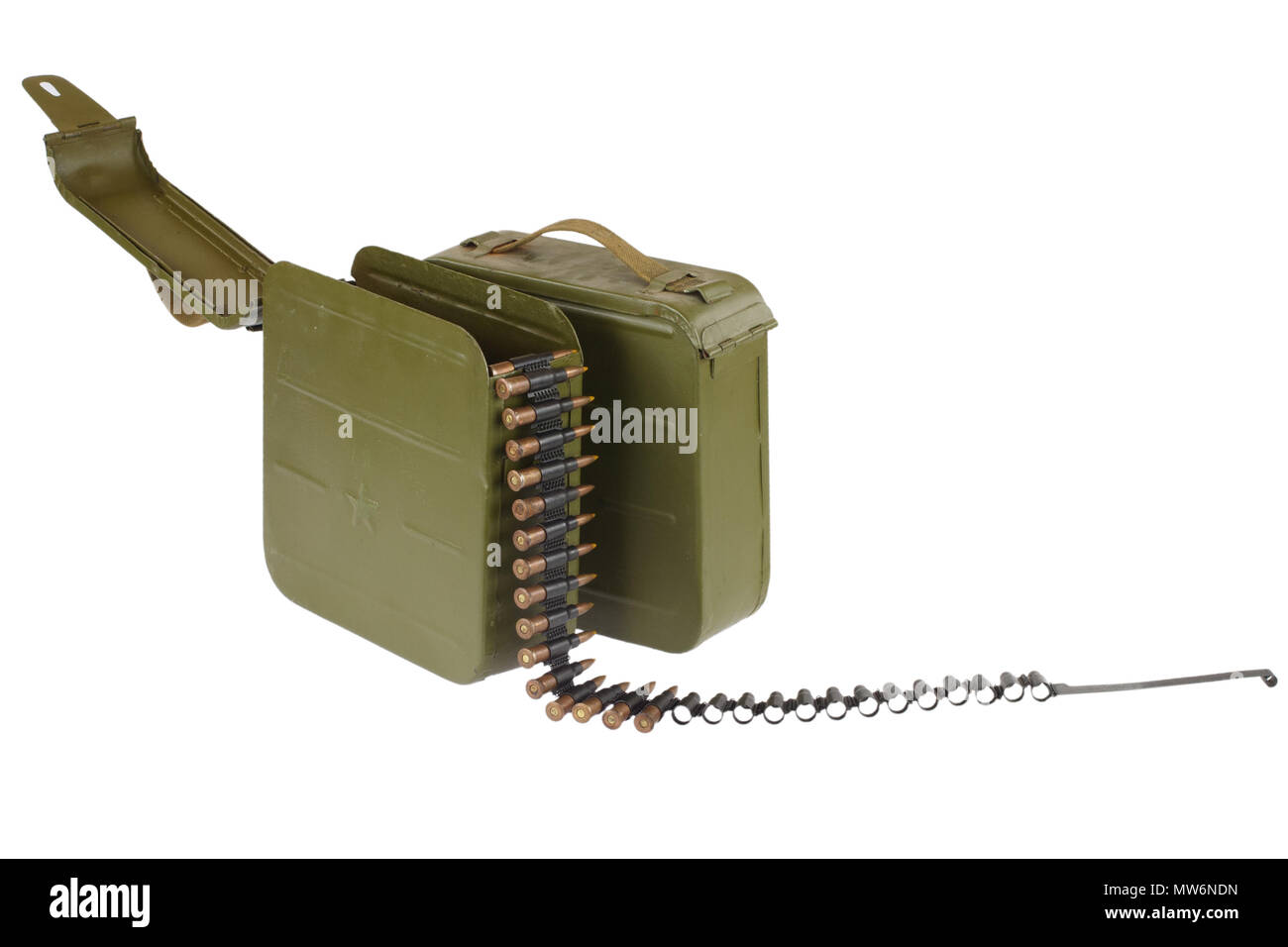 Boîte de munitions avec courroie d'épaule de machine Banque D'Images