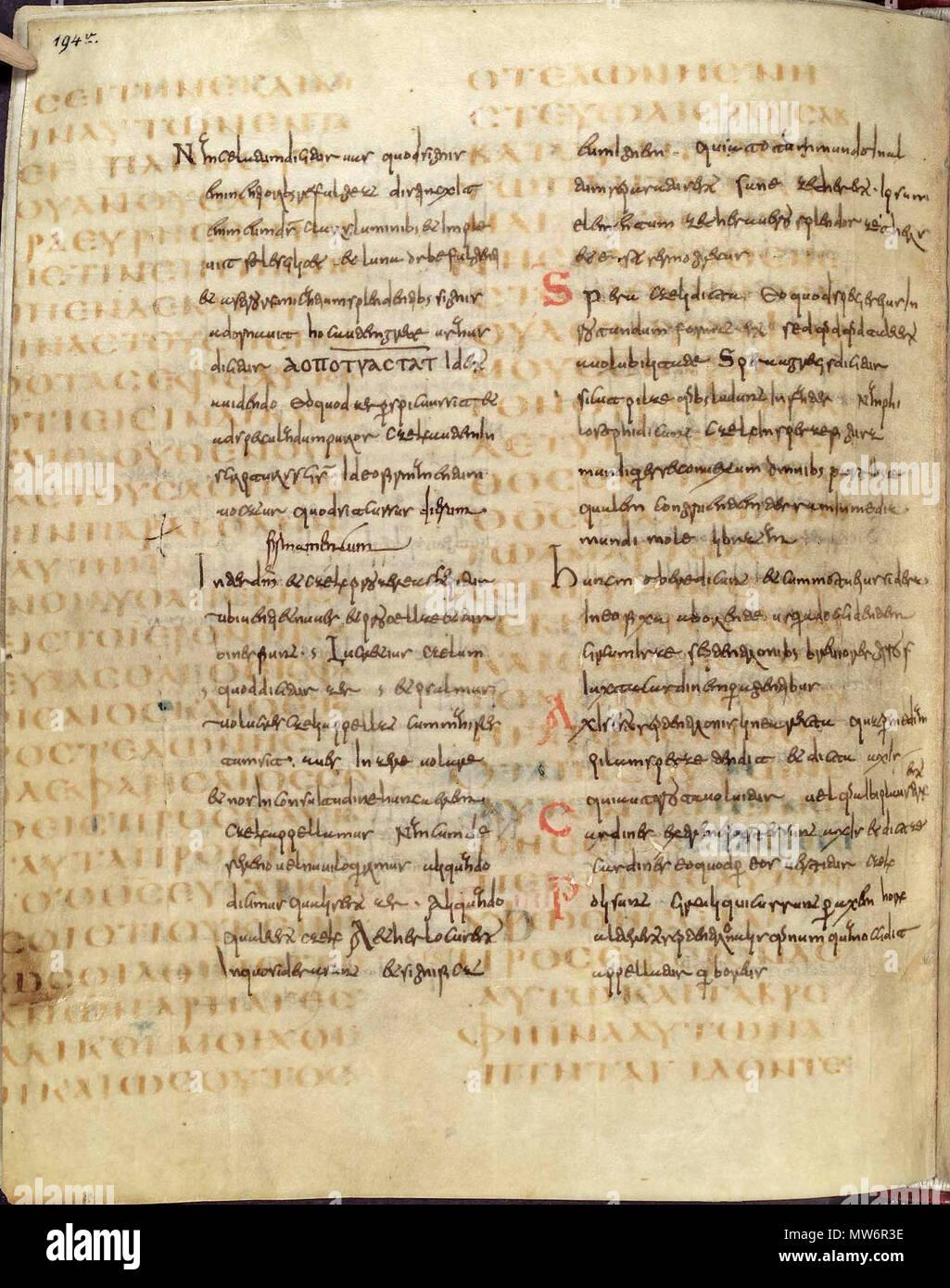 . Anglais : folio 194 verso du codex, palimpseste . 6ème siècle. Codex Guelferbytanus B Inconnu 136 00404 Banque D'Images