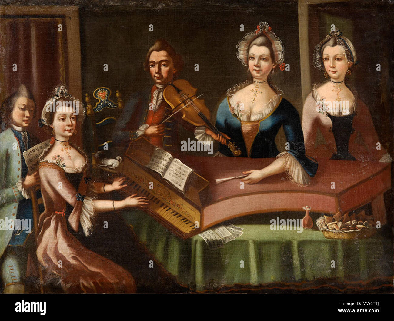 . Das Familienkonzert . 18e siècle 618 siècle concert Banque D'Images