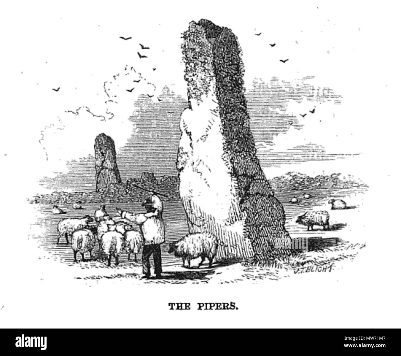 . Une semaine à l'Land's End - The Pipers . 1861. John Thomas (1835-1911) 22 Une semaine à l'Land's End 06 Banque D'Images