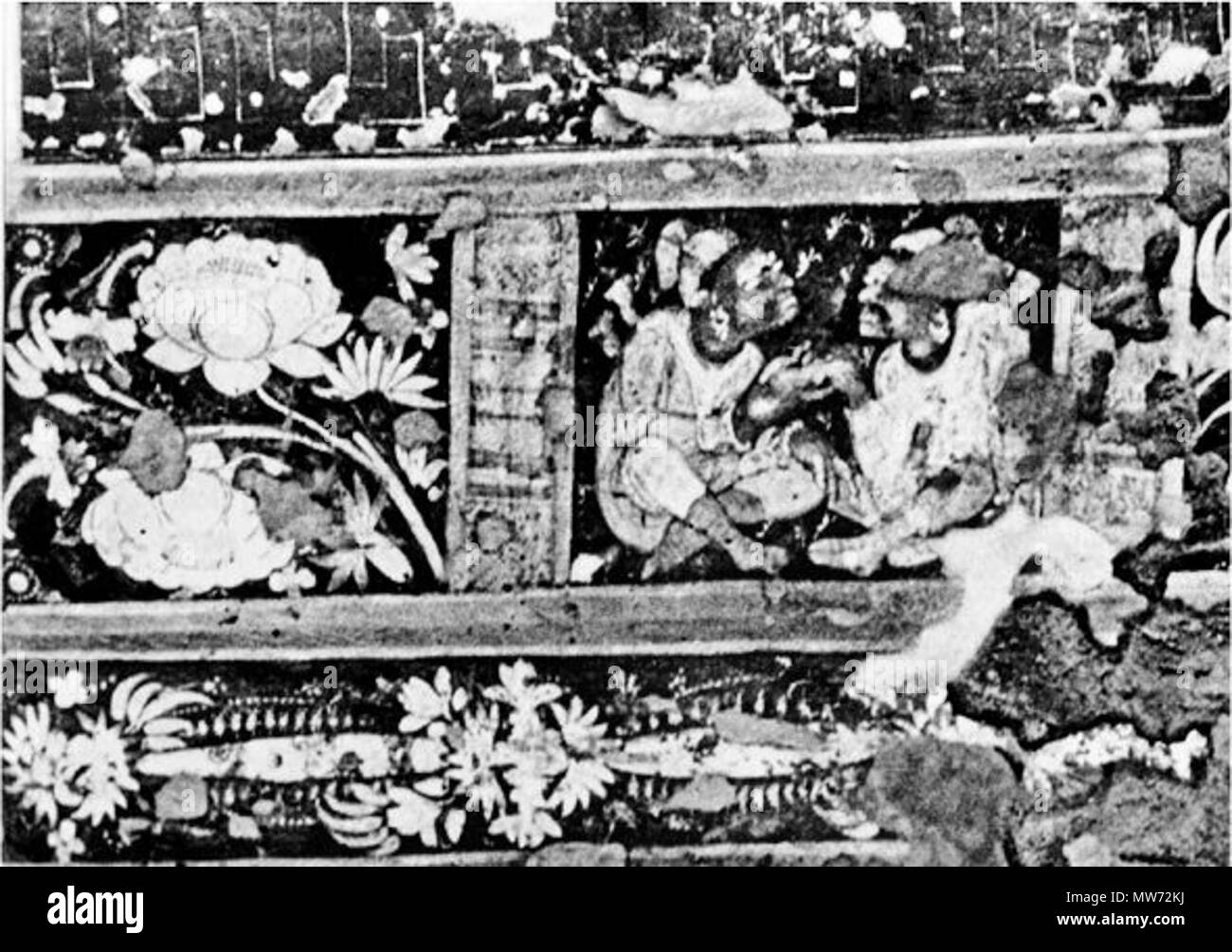 . Anglais : Ajanta Cave 2 étrangers l'échange d'une tasse de vin . 1er janvier 2010. Pia Brancaccio 31 Ajanta Cave 2 étrangers l'échange d'une coupe de vin Banque D'Images