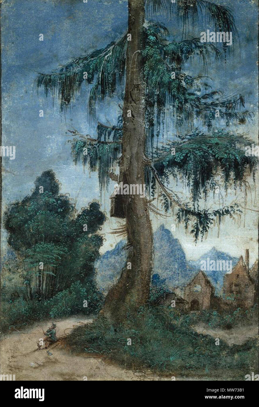 . Anglais : Landschaft mit Fichte  = Paysage avec sapin plume et encre brune, aquarelle, couleur du corps, et un peu de blanc accroît, ca. 1522 Staatliche Museen zu Kupferstichkabinett, Berlin . vers 1522. Albrecht, (1480-1538), peintre allemand Description dessinateur, graveur et architecte Date de naissance/décès vers 1480 12 février 1538 Lieu de naissance/décès Altdorf ou Regensburg Regensburg Ratisbonne emplacement de travail contrôle d'autorité : Q153746 : 100221829 VIAF ISNI : 0000 0001 2145 2119 ULAN : 500031250 RCAC : n50053721 35003981 33 NLA : WorldCat Albrecht, - les terres Banque D'Images