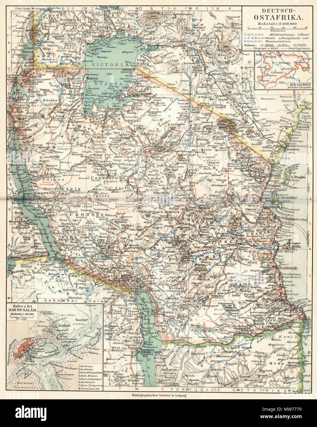 . Anglais : l'Afrique orientale allemande (1905) Deutsch : Deutsch-Ostafrika (1905) Slovenčina : Nemecká východná Afrika (1905) . 1905. Meyer, Hermann Julius (1826-1909) ; Bibliographisches Institut Leipzig 3094-deutsch ostafrika (1905) Banque D'Images