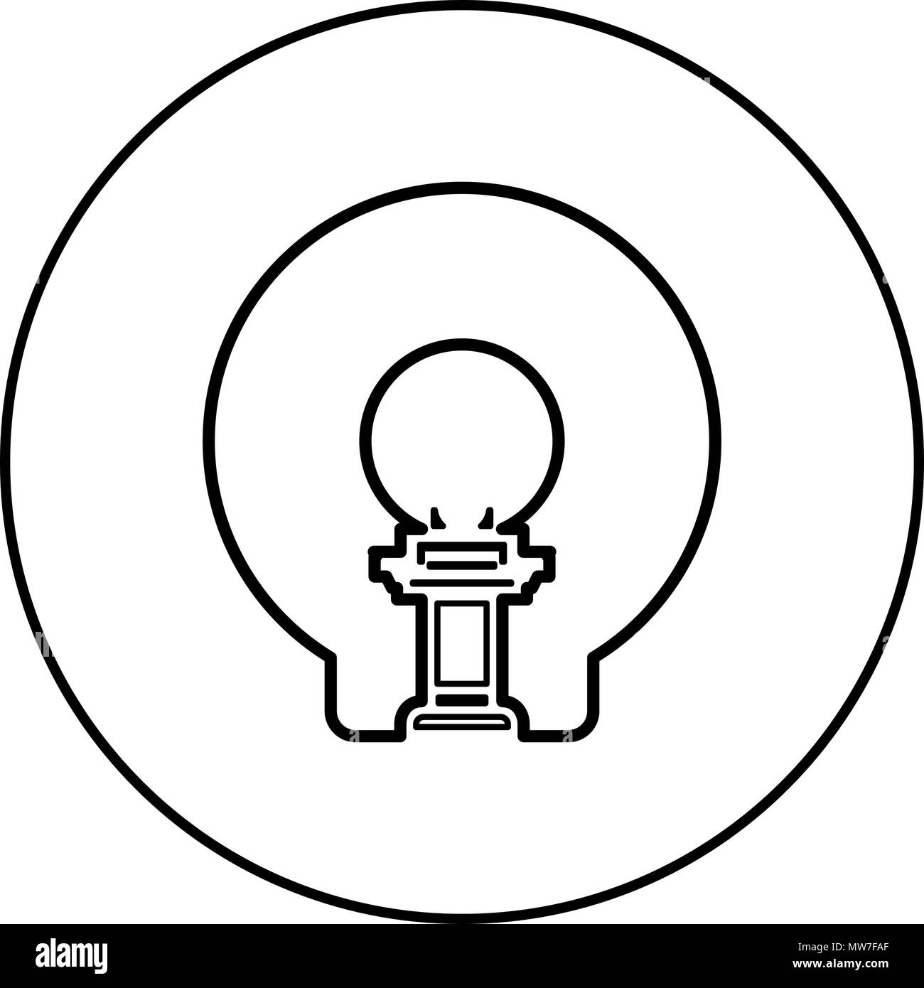 L'icône de diagnostic IRM dans contour cercle image vecteur J Illustration de Vecteur