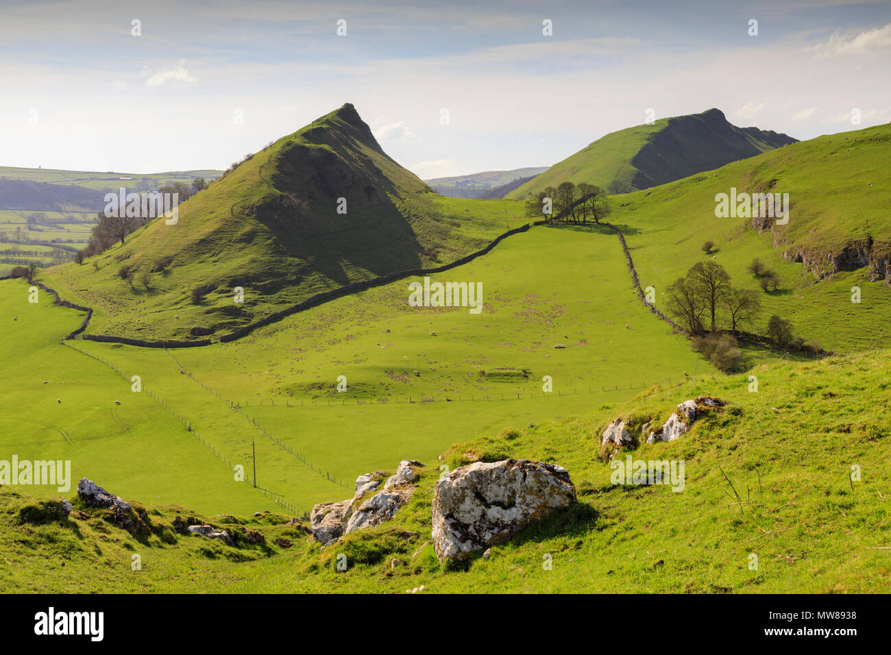 Parkhouse et Chrome Hills dans le parc national de Peak District. Banque D'Images
