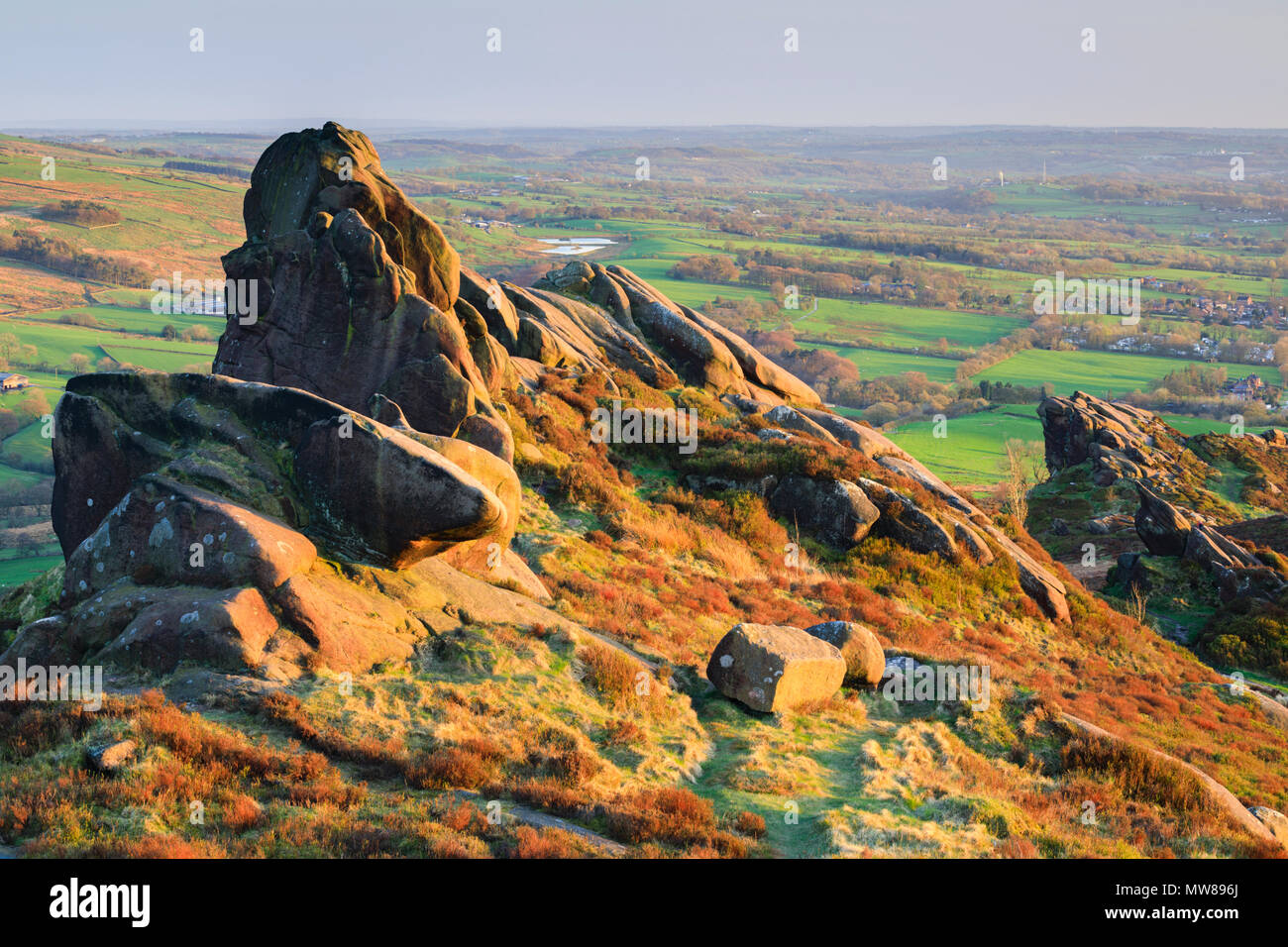 Ramshaw Rocks dans le parc national de Peak District. Banque D'Images