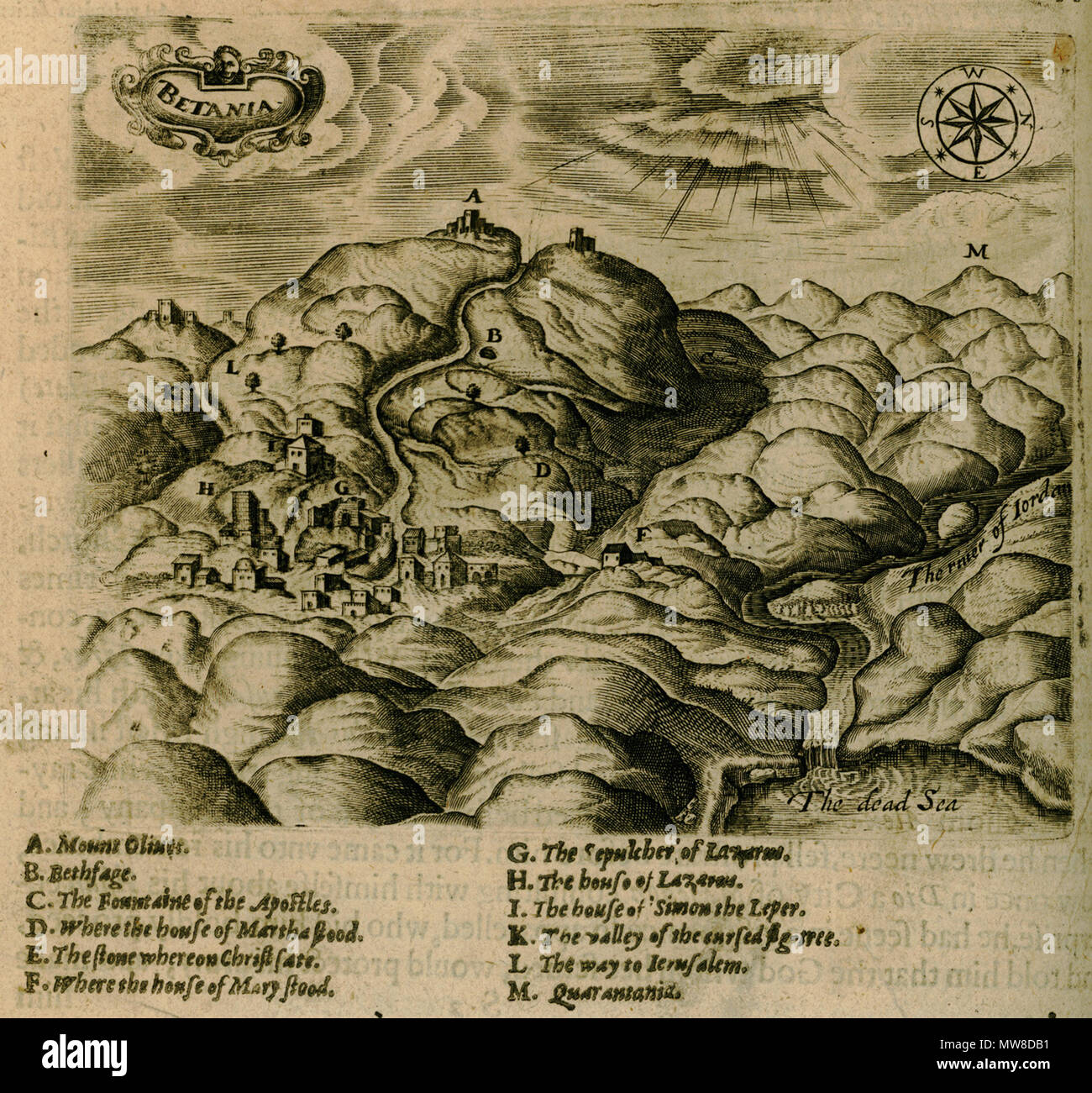 . Anglais : George Sandys. Rapport d'un voyage commencé une : Dom : 1610. Foure Bookes. Contenant une description de l'Empire turc, d'Aegypt, de la Terre Sainte, London, W. Barrett, 1615. 1615. George Sandys (1577-1644), écrivain de voyage Description français colonisateur et poète voyageur anglais, colonist et poète Date de naissance/décès 2 Mars 1577 Mars 1644 Lieu de naissance/décès Bishopthorpe Palace Boxley contrôle d'autorité : Q5544276 : VIAF 76334788 ISNI : 0000 0000 8156 0309 RCAC : n50016635 35474878 NLA : GND : 118794418 83 WorldCat Betania - George Sandys - 1615 Banque D'Images