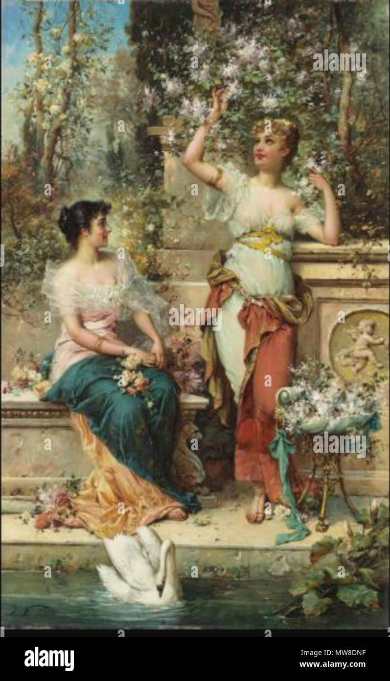 . Deux femmes dans un parc 617 Deux femmes dans un parc Banque D'Images