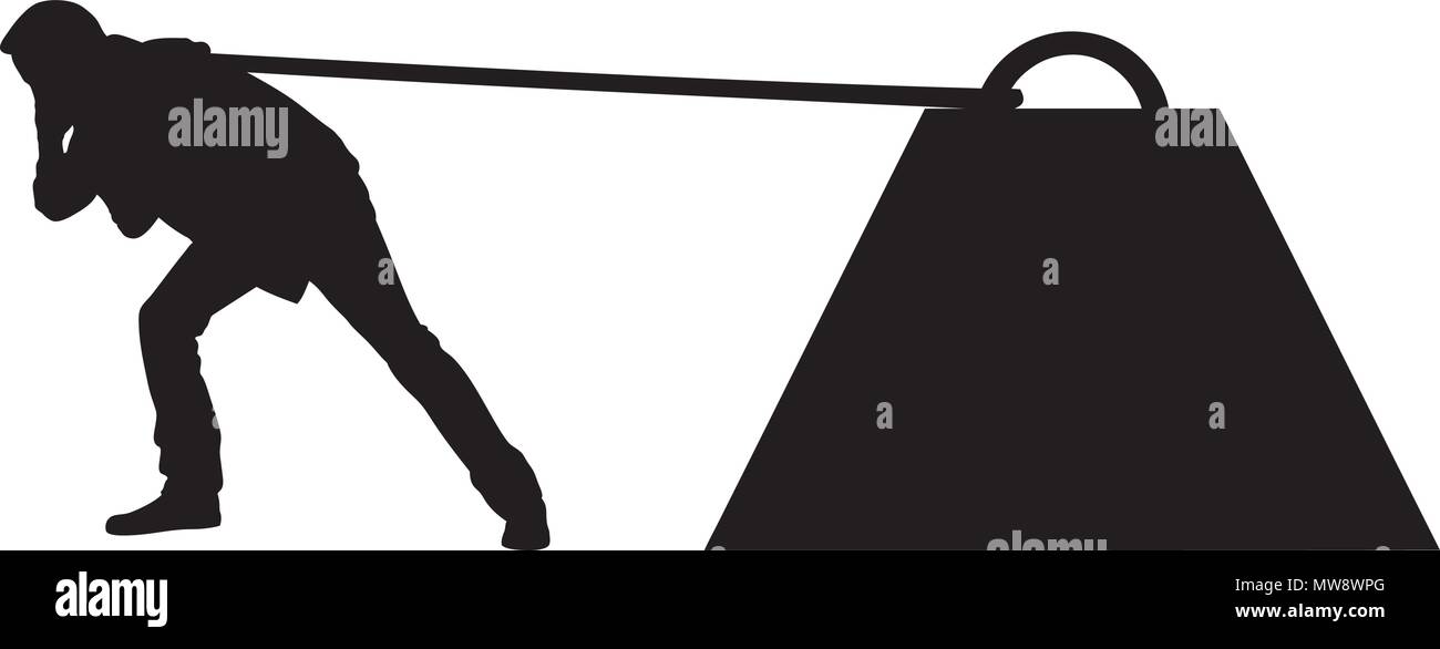 Illustration de l'homme poids tirant isolated on white Illustration de Vecteur