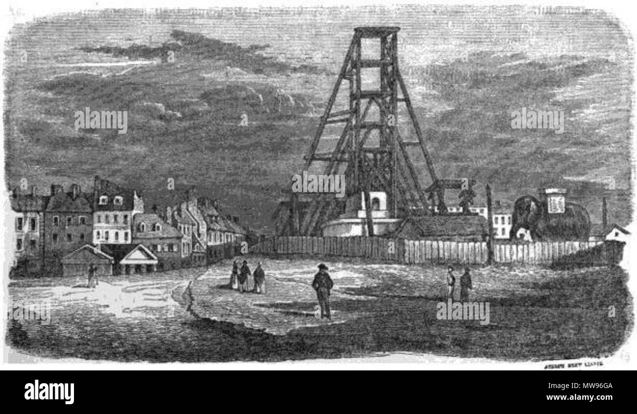 . English : Vue de la place de la Bastille en 1837. L'éléphant se situe à droite de l'échafaudage de la Colonne de Juillet. Italiano : Veduta di piazza della Bastiglia nel 1837. L'elefante di gesso si trova a destra del ponteggio della colonna di luglio. 1837. Wattier 74 Bastille 1837 Banque D'Images