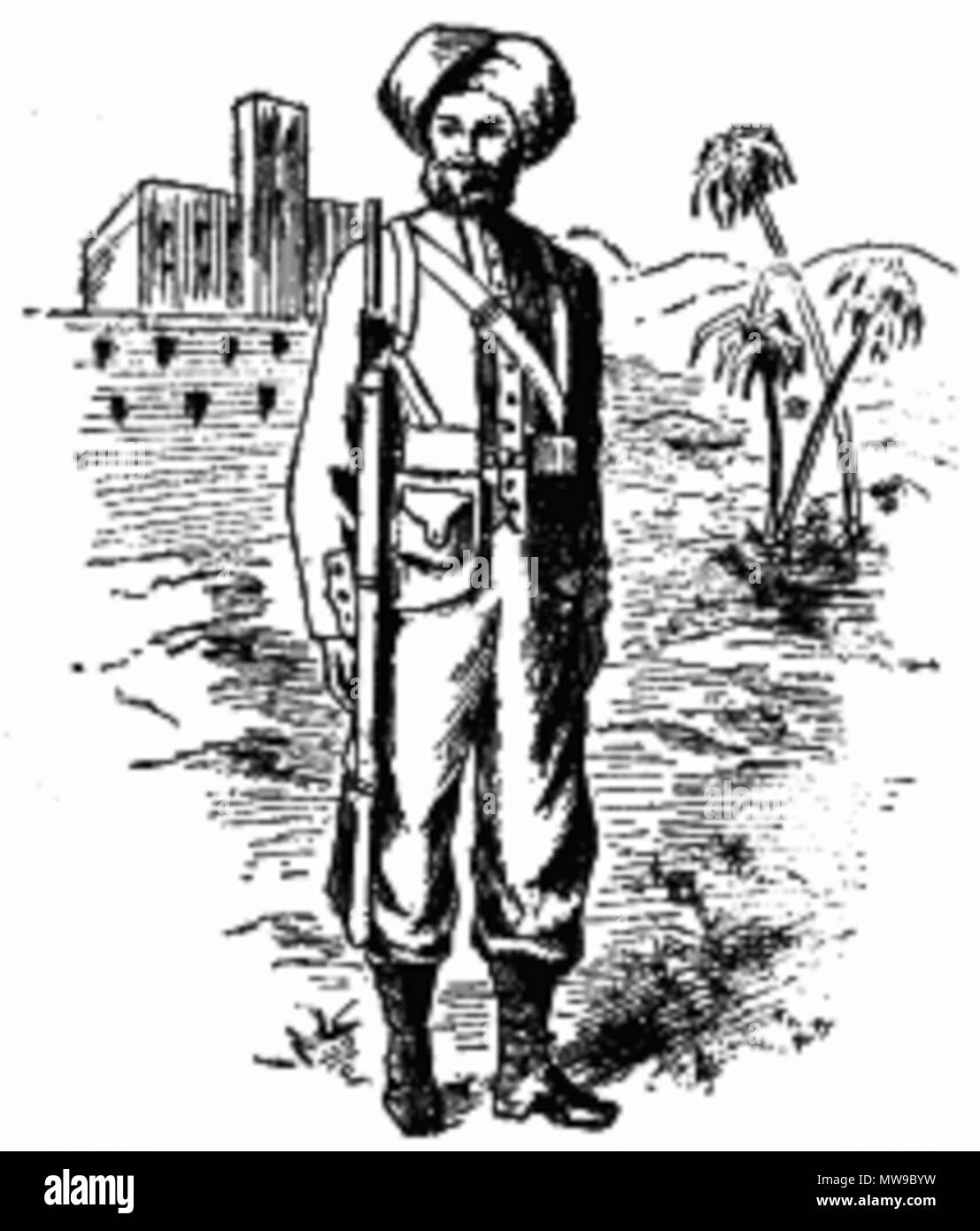 . Anglais : soldat indien . 17 mars 1898. Divers 98 l'Inde britannique Soldat Sikh Banque D'Images