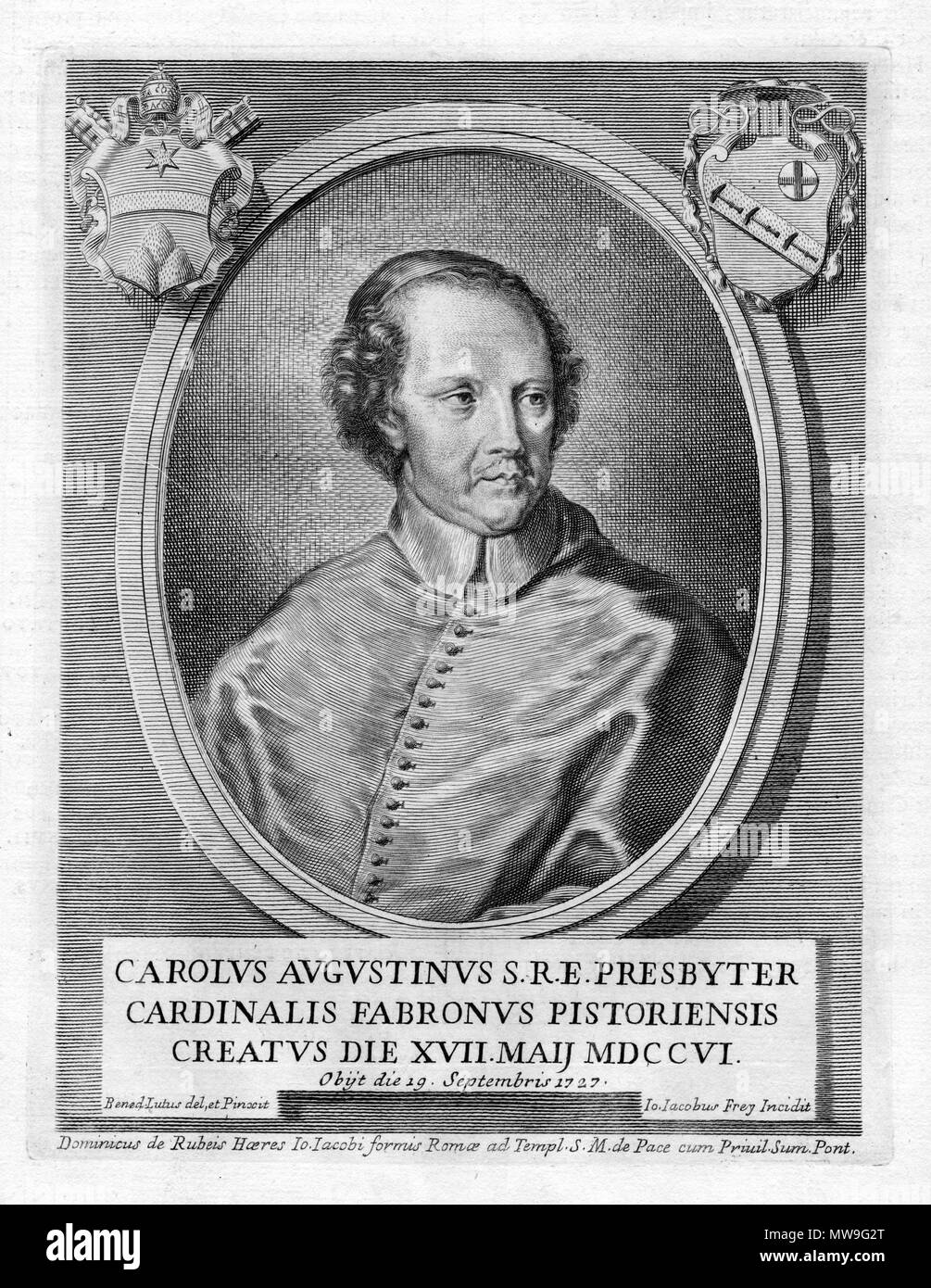 . English : portrait gravé . Date inconnue. Jacob Frey l'ancien d'après Benedetto Luti 114 Carlo Agostino Fabroni Banque D'Images