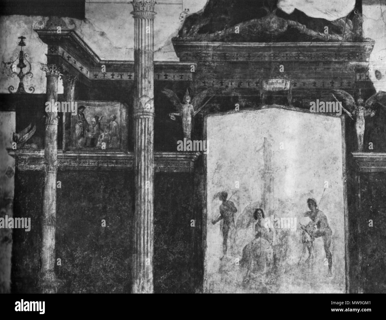 . Casa di livia, parete del tablino . 20 av. voir fichier ou catégorie 116 Casa di livia, parete del tablino Banque D'Images