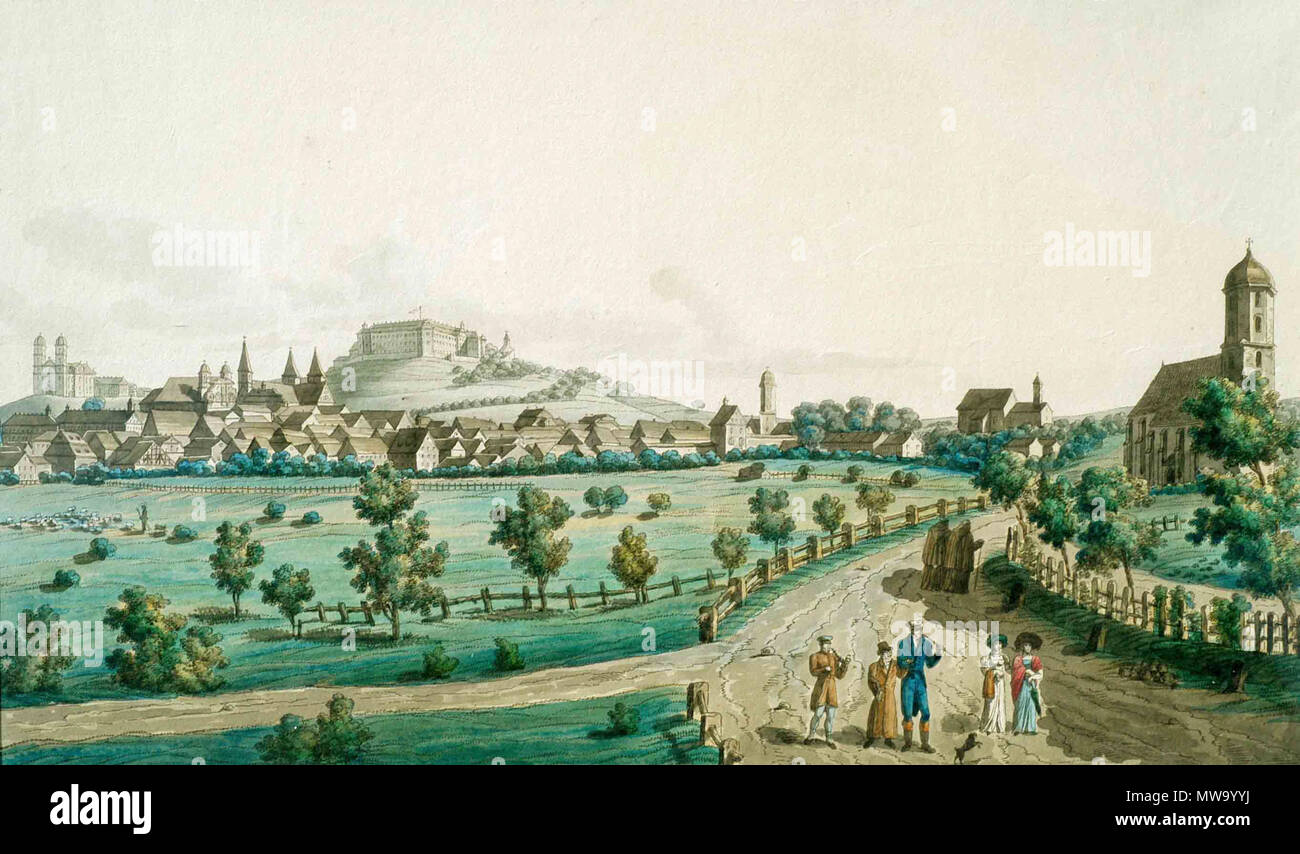 . Ansicht von Ellwangen an der Jagst . 1818. Louis Zadig 49 Ansicht ellwangen Banque D'Images