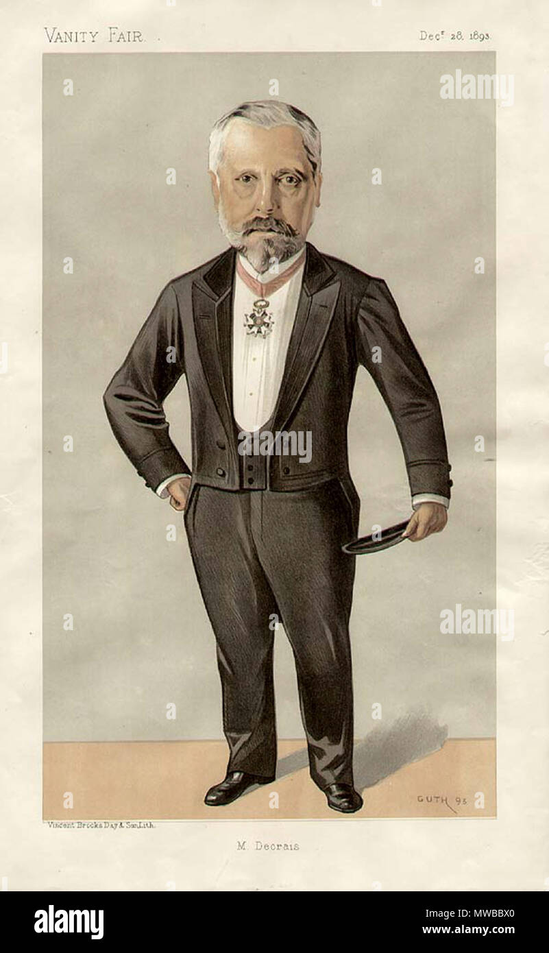 . Caricature de Pierre Louis Albert Decrais. L'Ambassadeur de France au Royaume-Uni. 1893. Jean Baptiste Guth 156 Pierre Louis Albert Decrais Vanity Fair 28 Décembre 1893 Banque D'Images