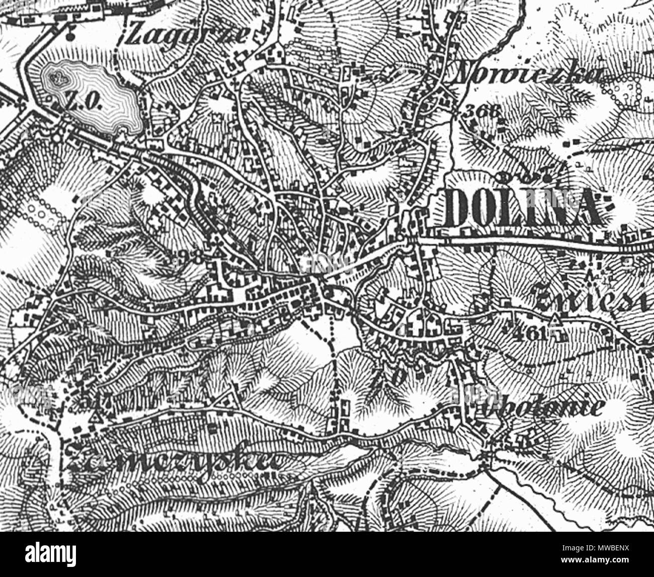 . Polski : miasto Dolina woj. Stanisławowskie, austriacka mapa Wojskowa 1877, prowincja Galicja . 1877. Dolina 166 Inconnu 1877 Banque D'Images