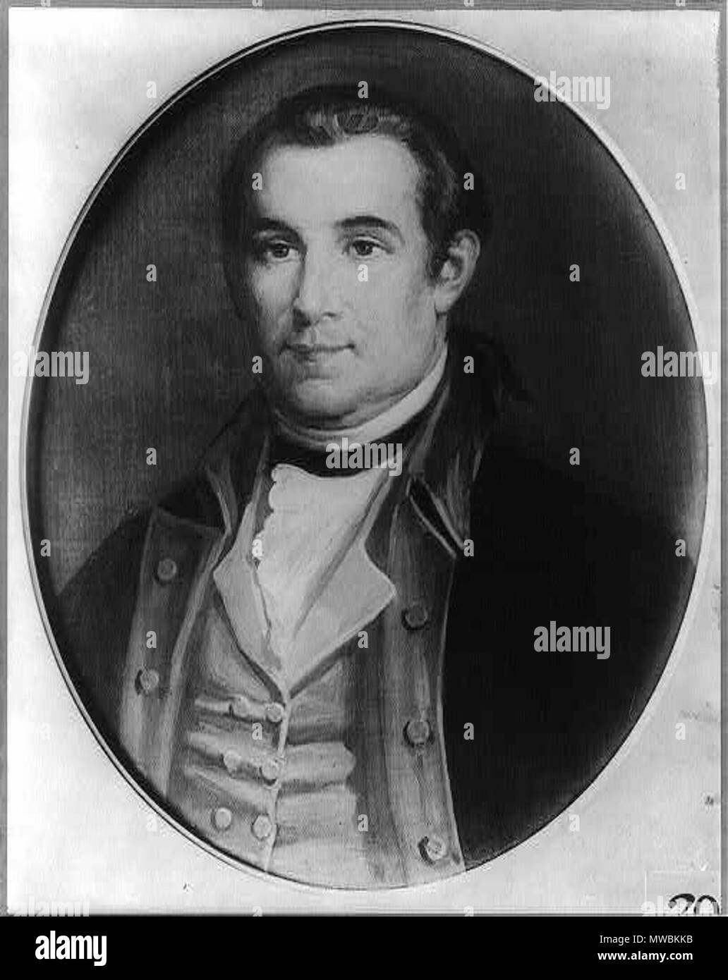 . Anglais : Portrait du lieutenant-colonel Eléazar Oswald du 2e Régiment d'artillerie de Continental. Source est la Bibliothèque du Congrès, Washington DC. 1 décembre 2011. Portrait du 18ème siècle. Source est répertorié comme la Bibliothèque du Congrès de Washington, D.C. 182 Eléazar Oswald Banque D'Images