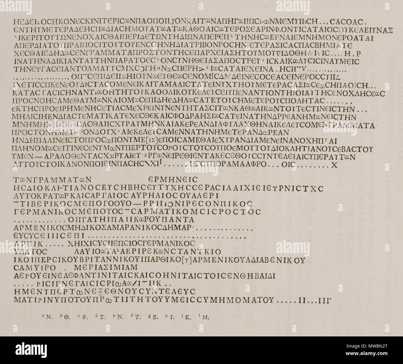 . Anglais : inscription grecque byzantine dans l'île Eléphantine, le Nil, l'Egypte. Richard Pococke. Une description de l'Est, et dans certains autres pays, London, W. Bowyer, MDCCXLV (1743-1745) . 1743. Richard Pococke (1704-1765) Description prêtre anglican britannique, égyptologue, écrivain voyageur, archéologue et écrivain évêque irlandais Date de naissance/décès 19 Novembre 1704 25 septembre 1765 Lieu de naissance/décès Southampton Charleville Château contrôle d'autorité : Q1291915 : VIAF 54245430 ISNI : 0000 0000 7975 5633 ULAN : 500109735 RCAC : nr91021516 GND : 11768757X WorldCat 253 inscriptions grecques de Banque D'Images