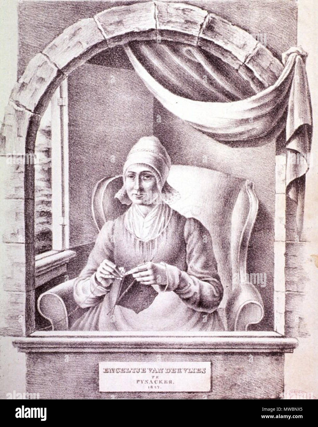 . Nederlands : Panda assis van der Vlies afgebeeld (1787-1853) en 1827. Bedriegster beweerde jarenlang uit Pijnacker die niet gegeten te hebben. Anglais : Panda assis van der Vlies qui est devenu une célébrité en faisant semblant de ne pas avoir utilisé de la nourriture ou boire pendant des années. Photo de 1827. 14 octobre 2013. 190 Inconnu Panda assis van der Vlies Banque D'Images