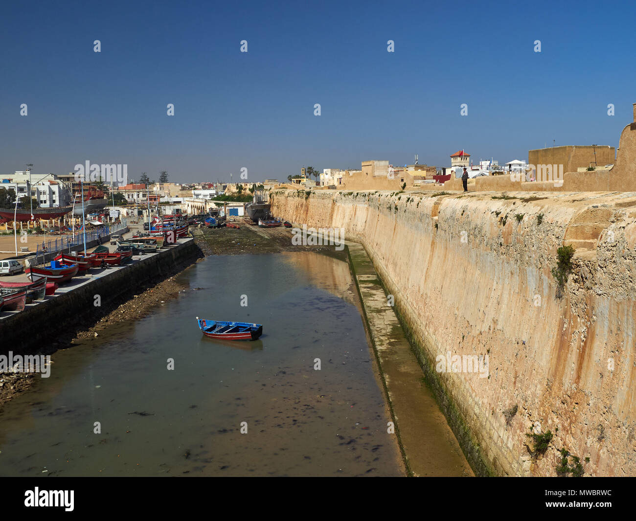 Forteresse de Magazan et le port intérieur de la ville de la forteresse El Jadida, Maroc. Banque D'Images