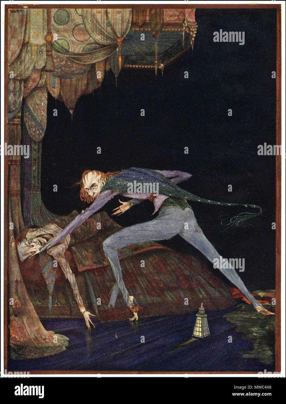 . Anglais : Frontispice il poussa une fois - une seule fois. (Illustration pour des histoires de mystère et d'Imagination par Edgar Allan Poe.) . 1923. Harry Clarke 267 Harry Clarke Le Tell-Tale Heart Banque D'Images