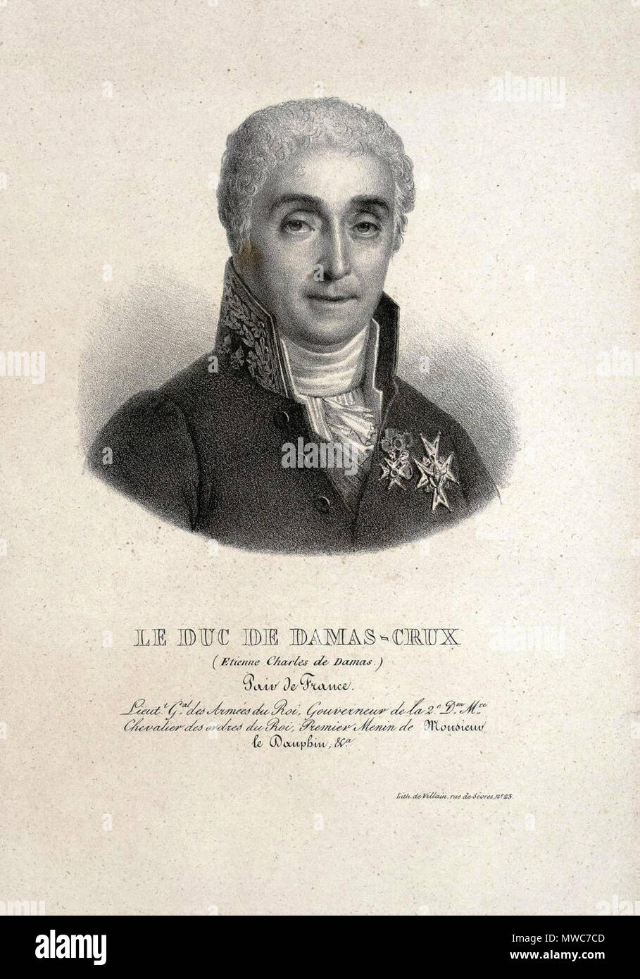 . English : Etienne-Charles Damas de Crux . 19e siècle 151 Etienne-Charles Damas de Crux Banque D'Images