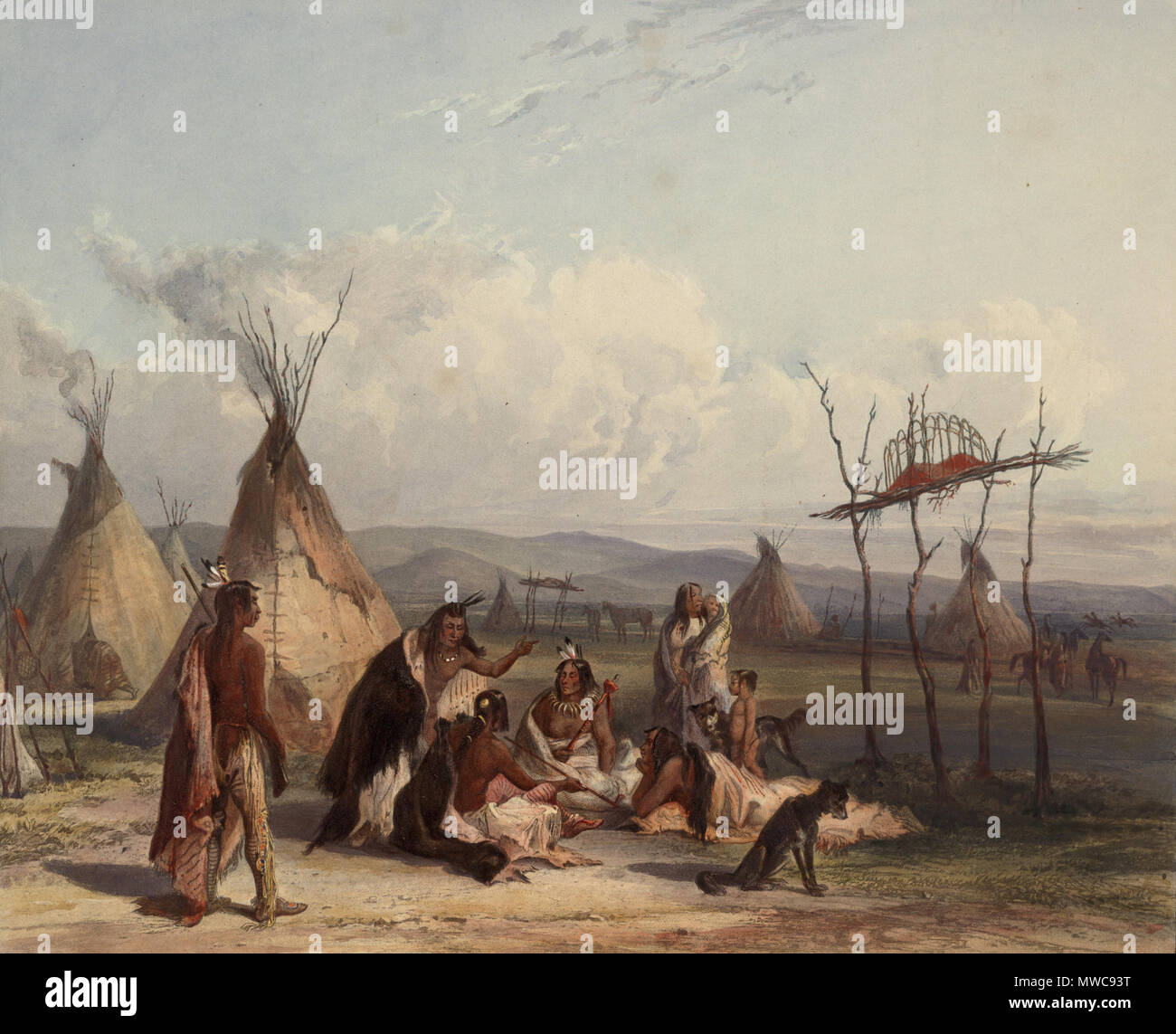 . Funérailles d'un chef d'échafaudage . 9 juillet 2012, 00:10 (UTC). Funérailles d'un échafaudage chef sioux 0044v.jpg : Karl Bodmer travail dérivé : Materialscientist 231 échafaudage de funérailles d'un chef sioux récolte 0044v Banque D'Images